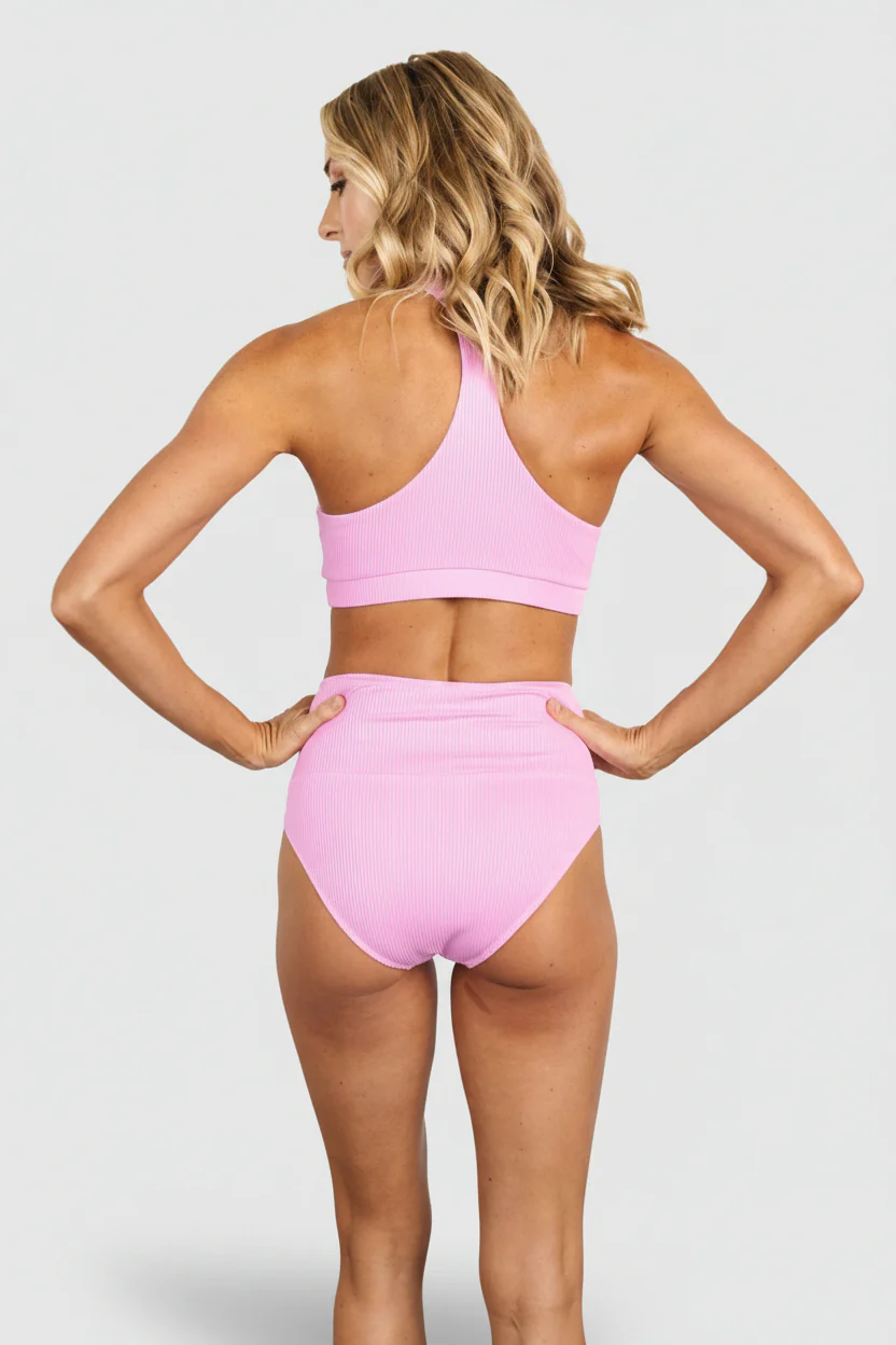 Del Mar Ribbed Bikini Top | Pink - Image 4
