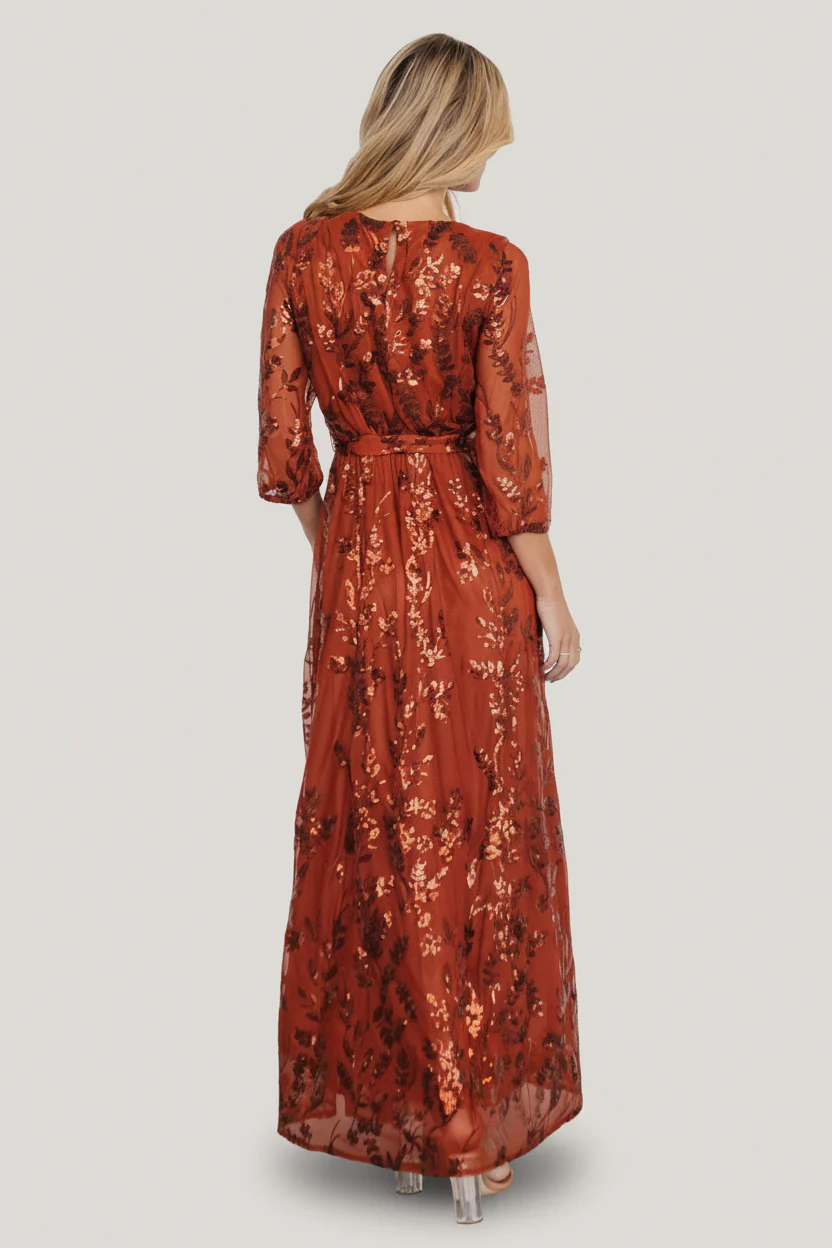 Destiny Sequin Maxi Dress | Cinnamon - Image 3