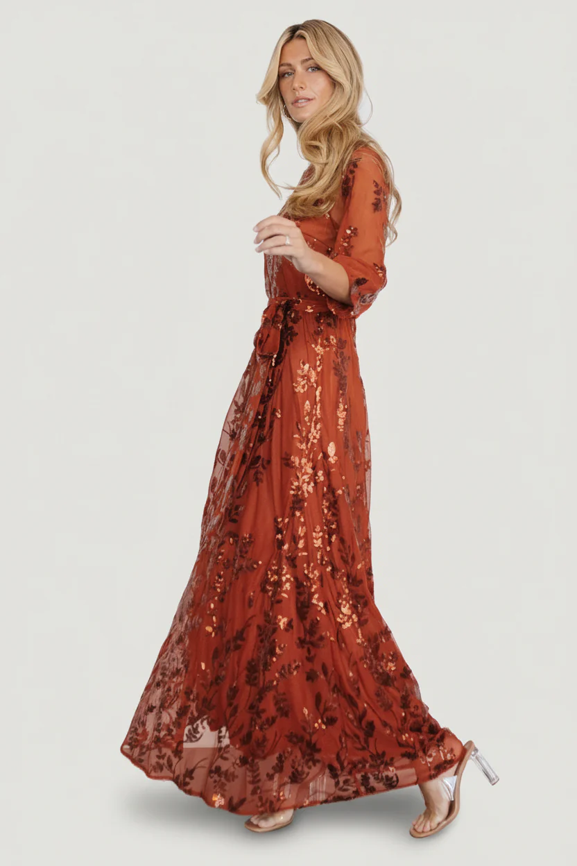 Destiny Sequin Maxi Dress | Cinnamon - Image 5
