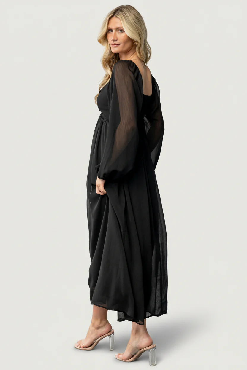 Dione Midi Dress | Black - Image 6