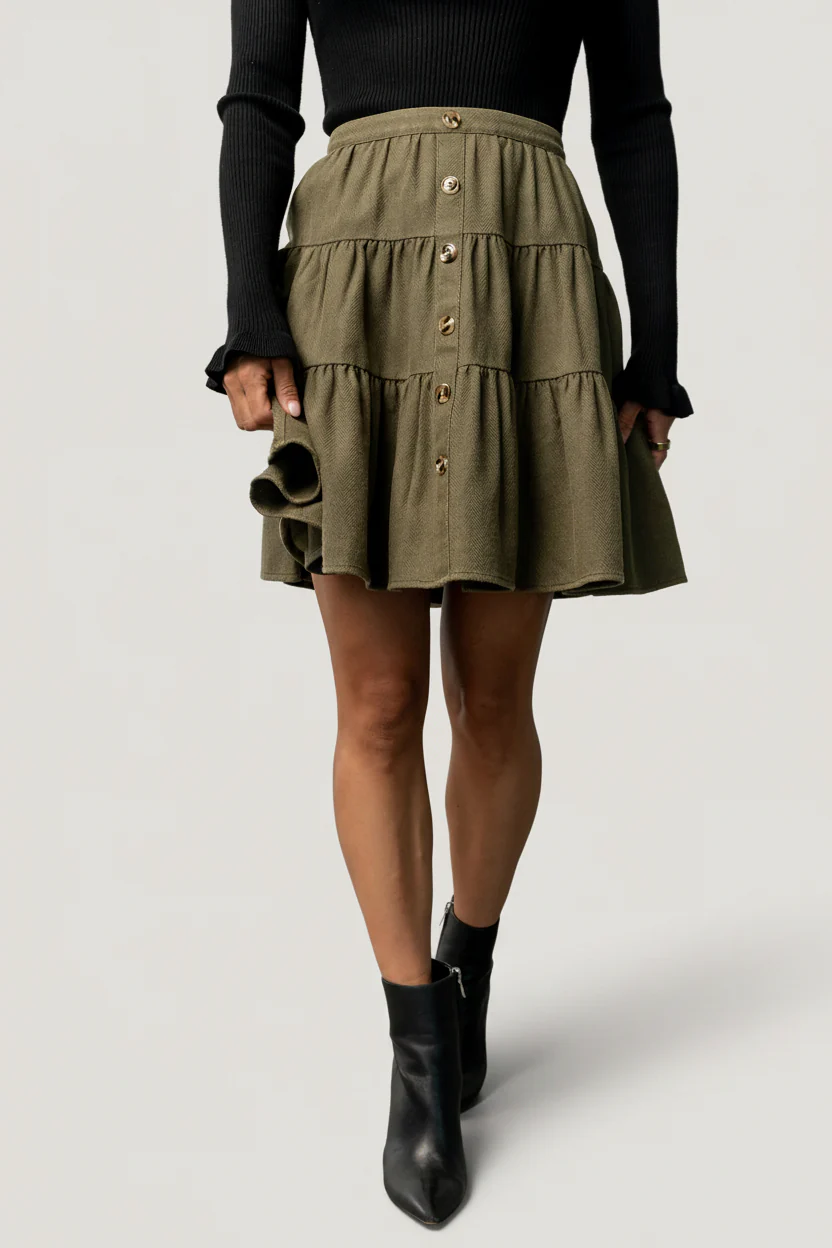 Ebba Short Skirt | Olive