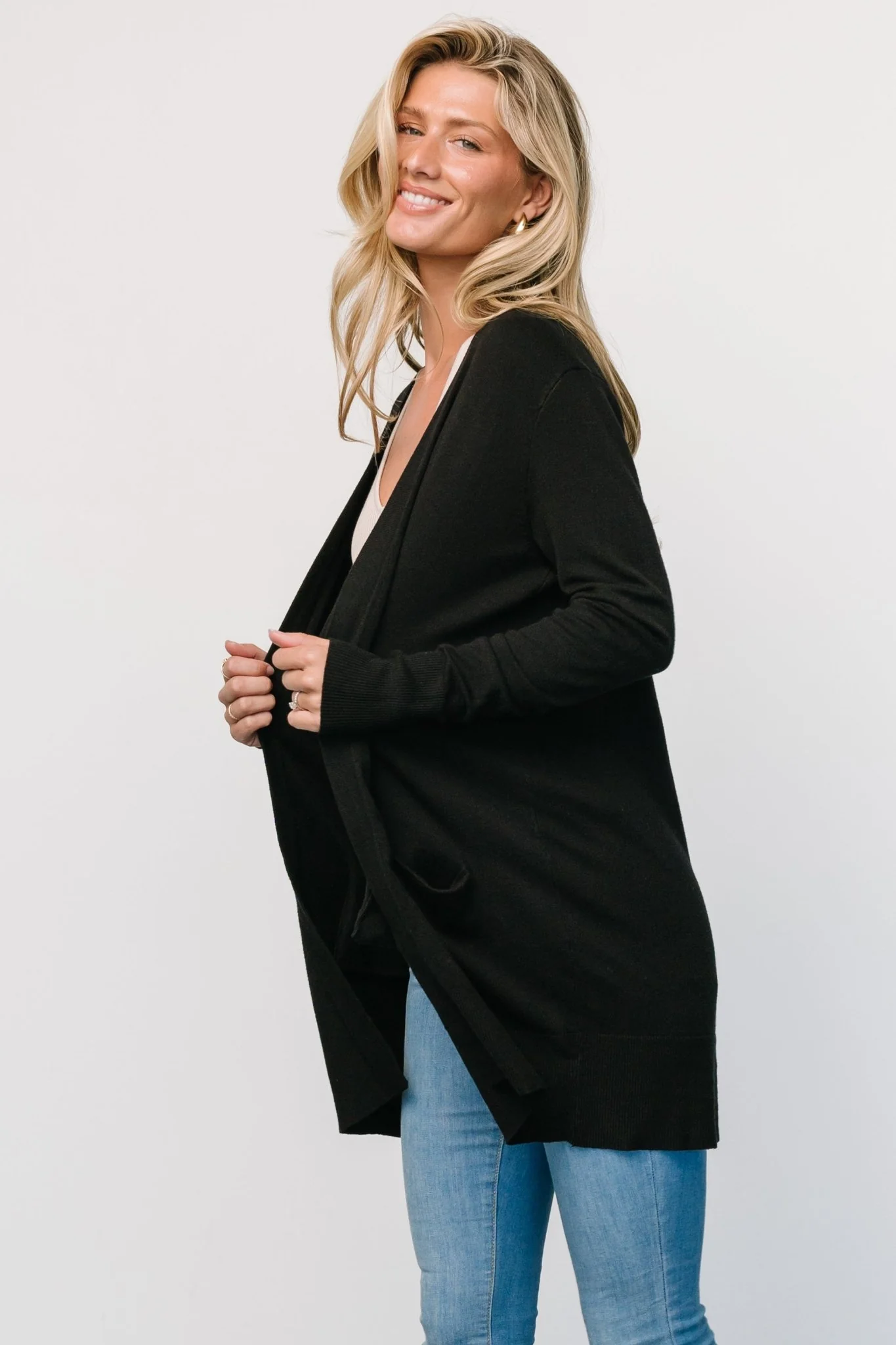 Edison Cardigan | Black - Image 8