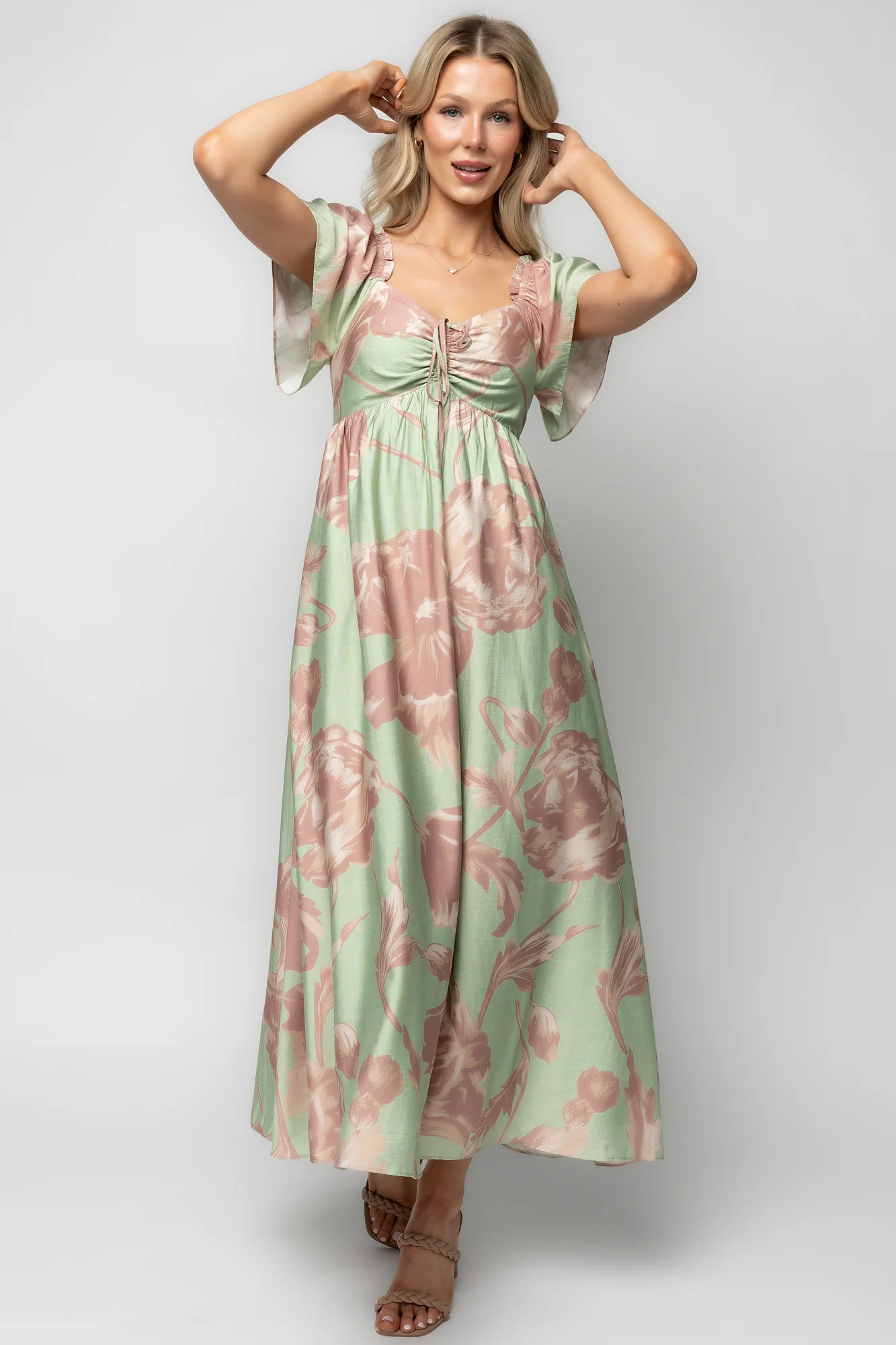 Eliana Maxi Dress | Sage + Rose Floral - Image 2