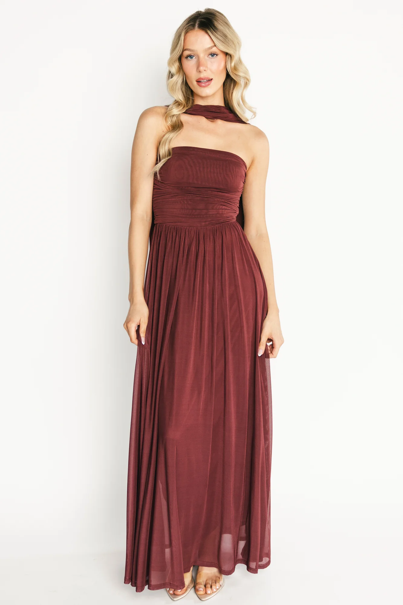 Elias Strapless Maxi Dress | Mahogany