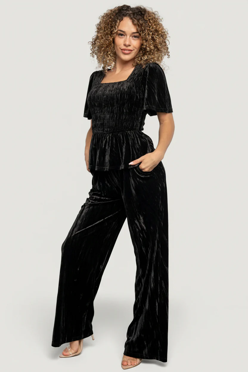 Elin Velvet Set | Black - Image 3