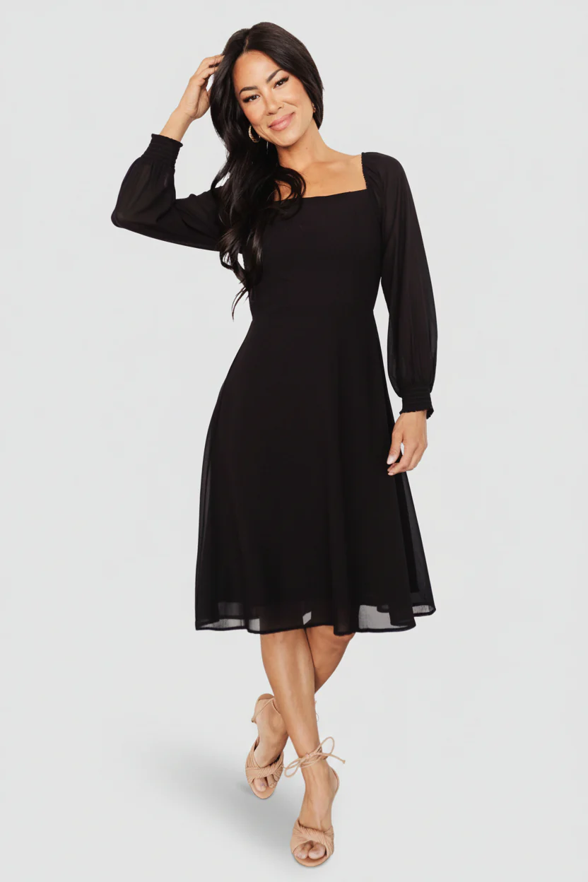 Elise Short Dress | Black - Image 2
