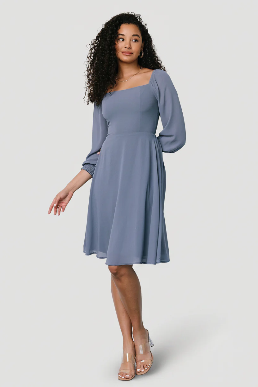 Elise Short Dress | Whisper Blue - Image 2