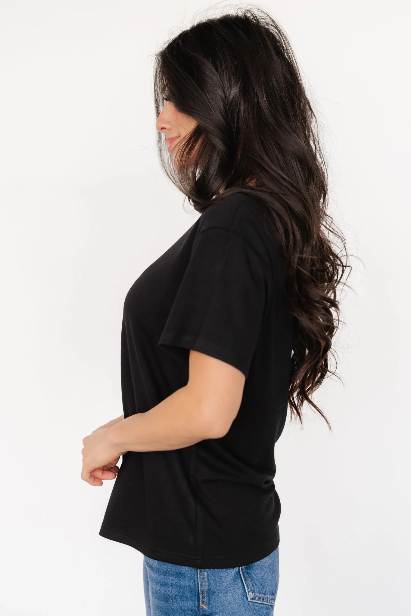 Elliot Relaxed Tee | Black - Image 5