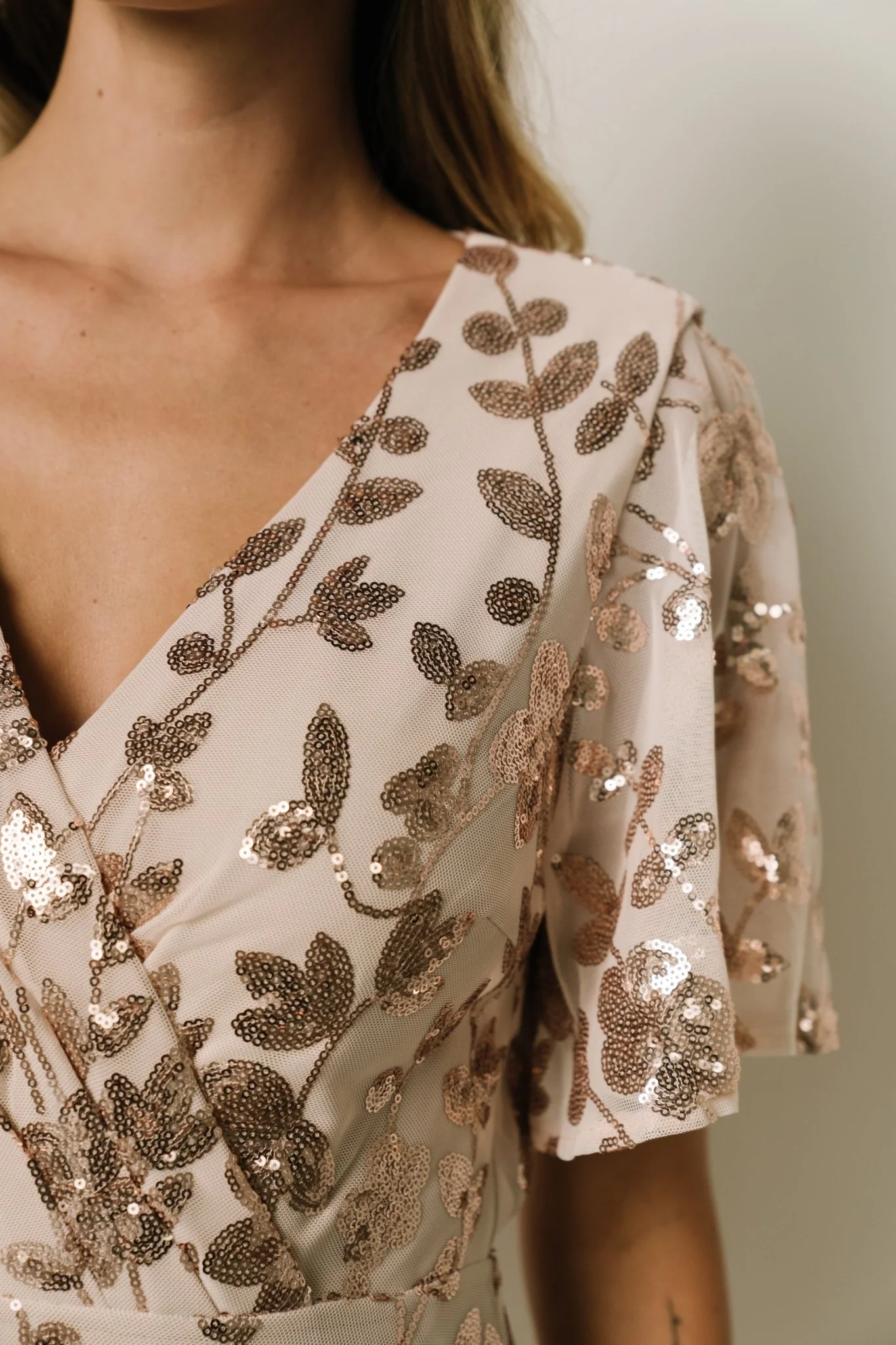 Esme Sequin Dress | Rose Gold - Image 4