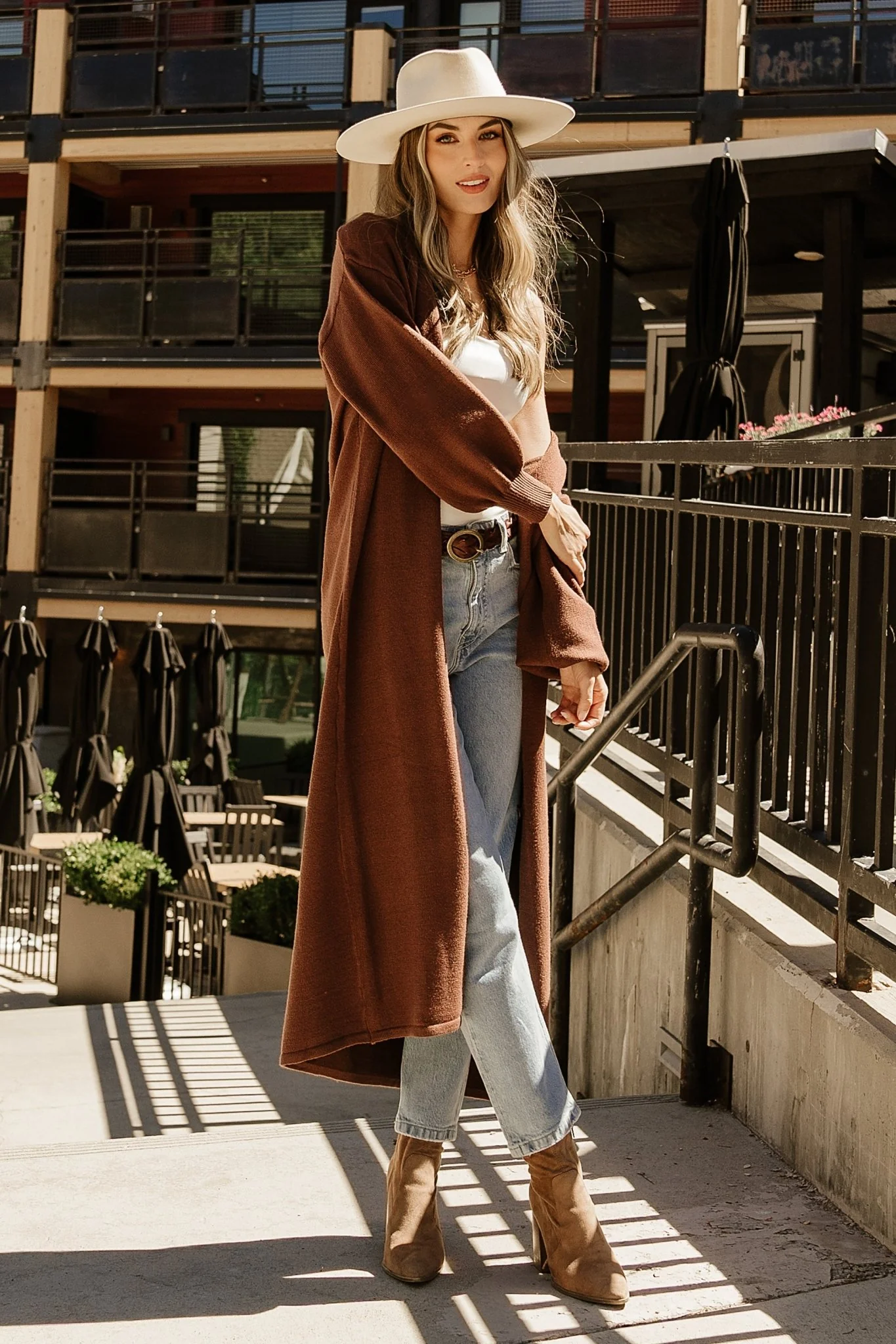 Ethel Long Cardigan | Dark Brown - Image 8
