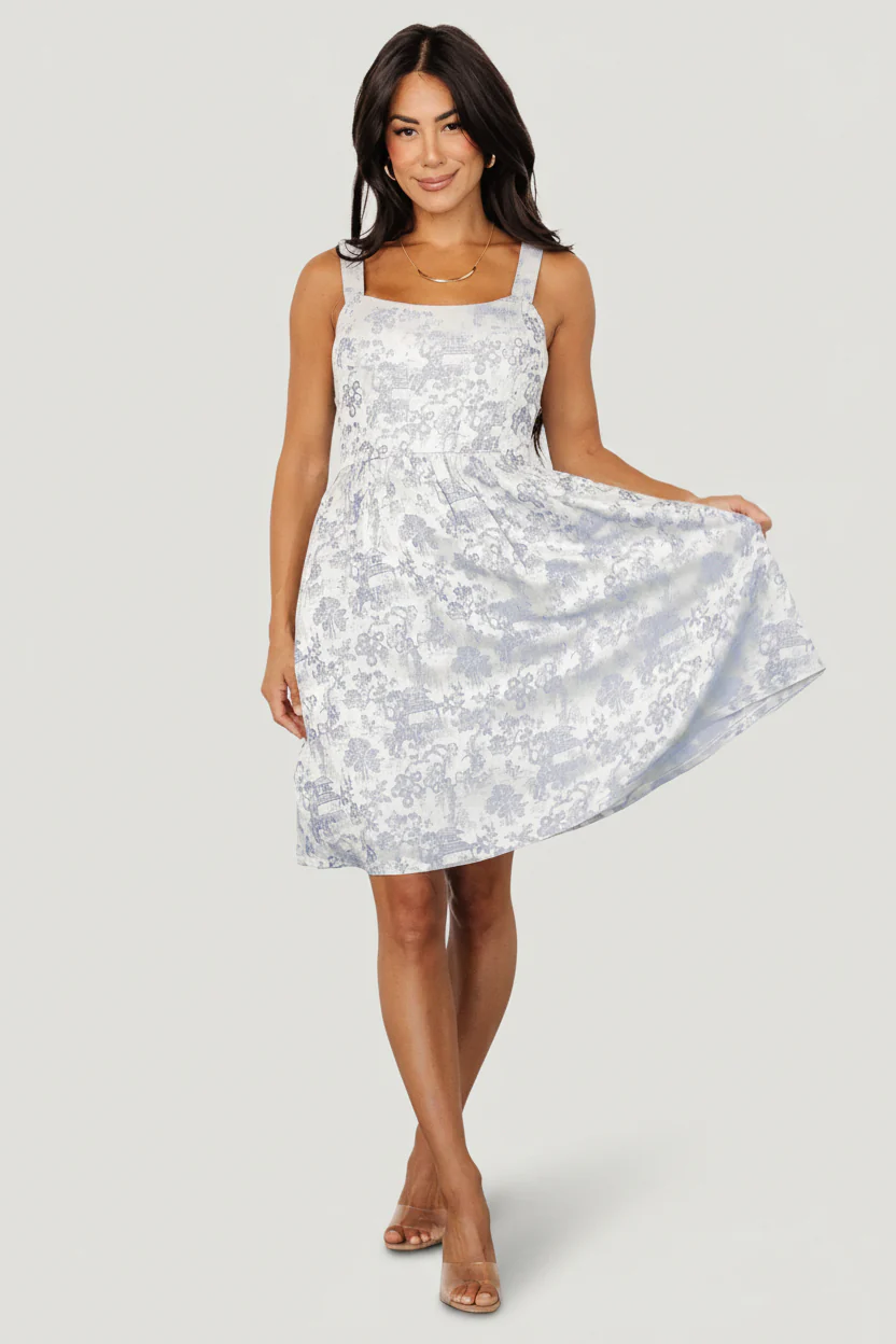 Eveline Short Dress | Light Blue + Pearl - Image 5