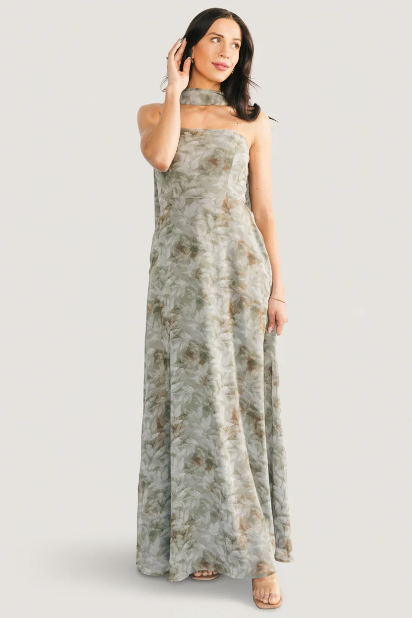 Florian Strapless Maxi Dress | Eucalyptus Floral - Image 2