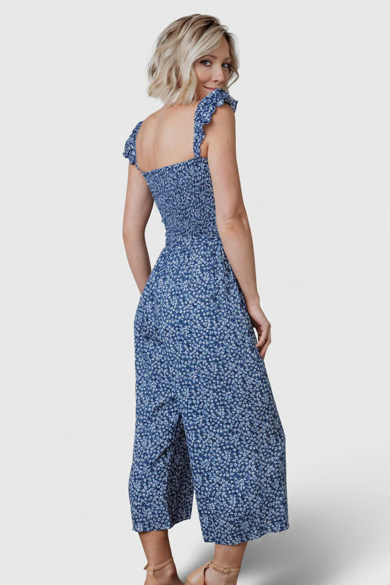 Hadley Smocked Jumpsuit | Navy - Image 6