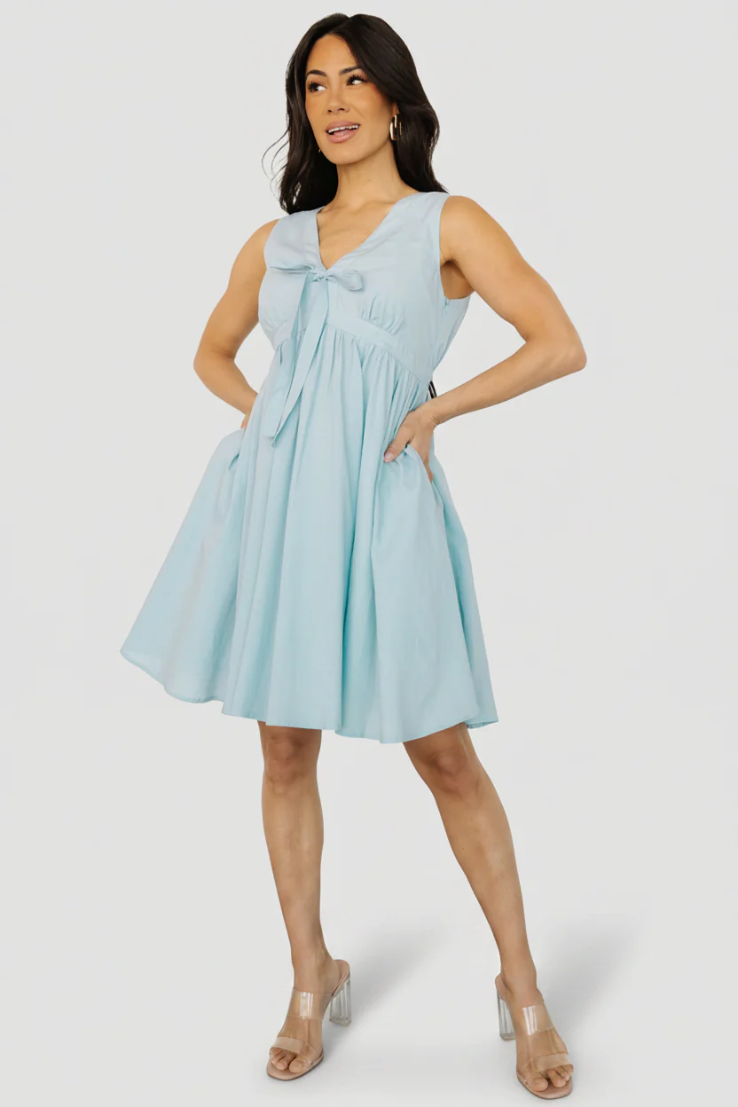 Halsey Short Dress | Light Blue - Image 2