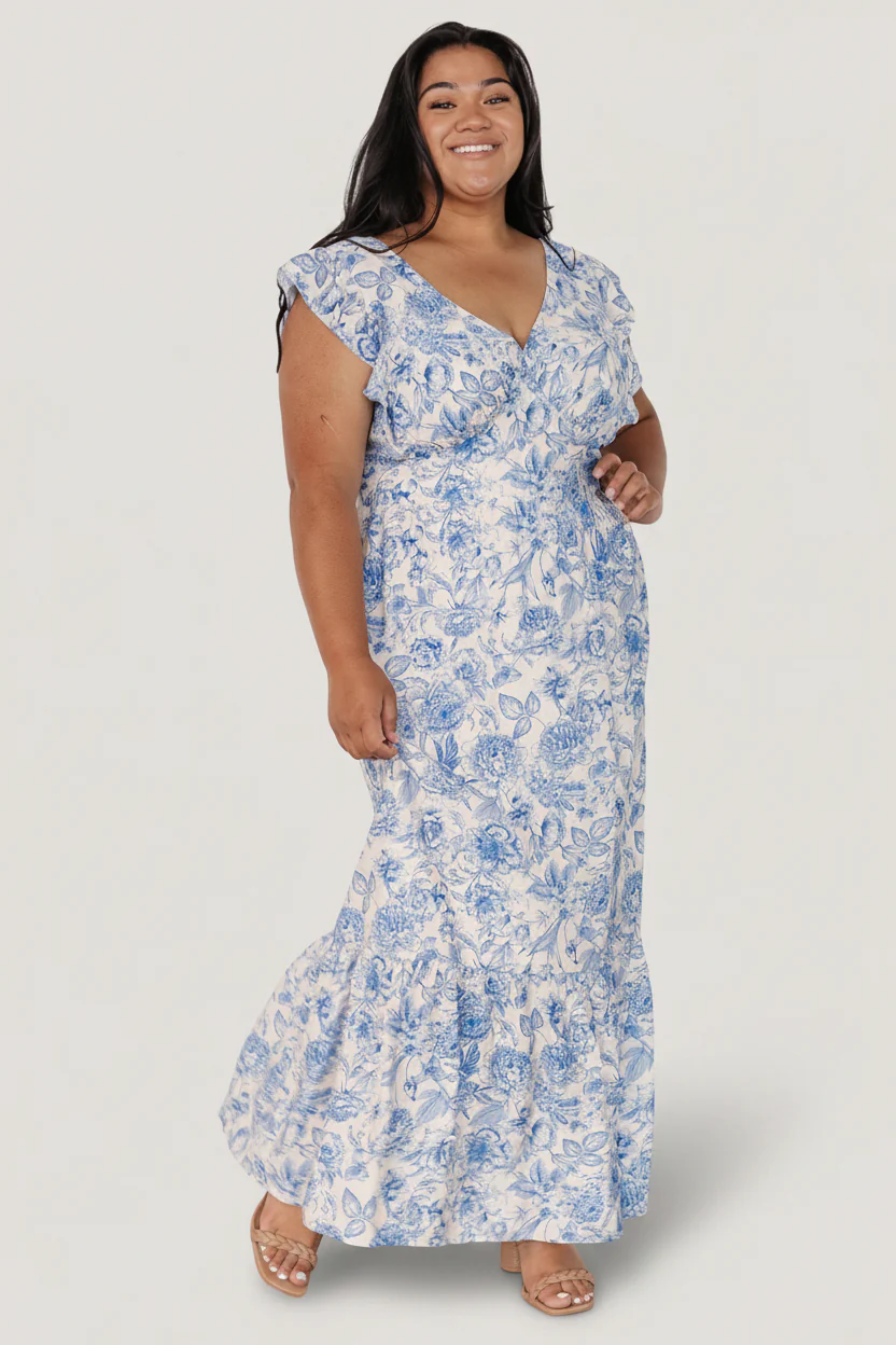 Hampton Maxi Dress | Blue Print - Image 2