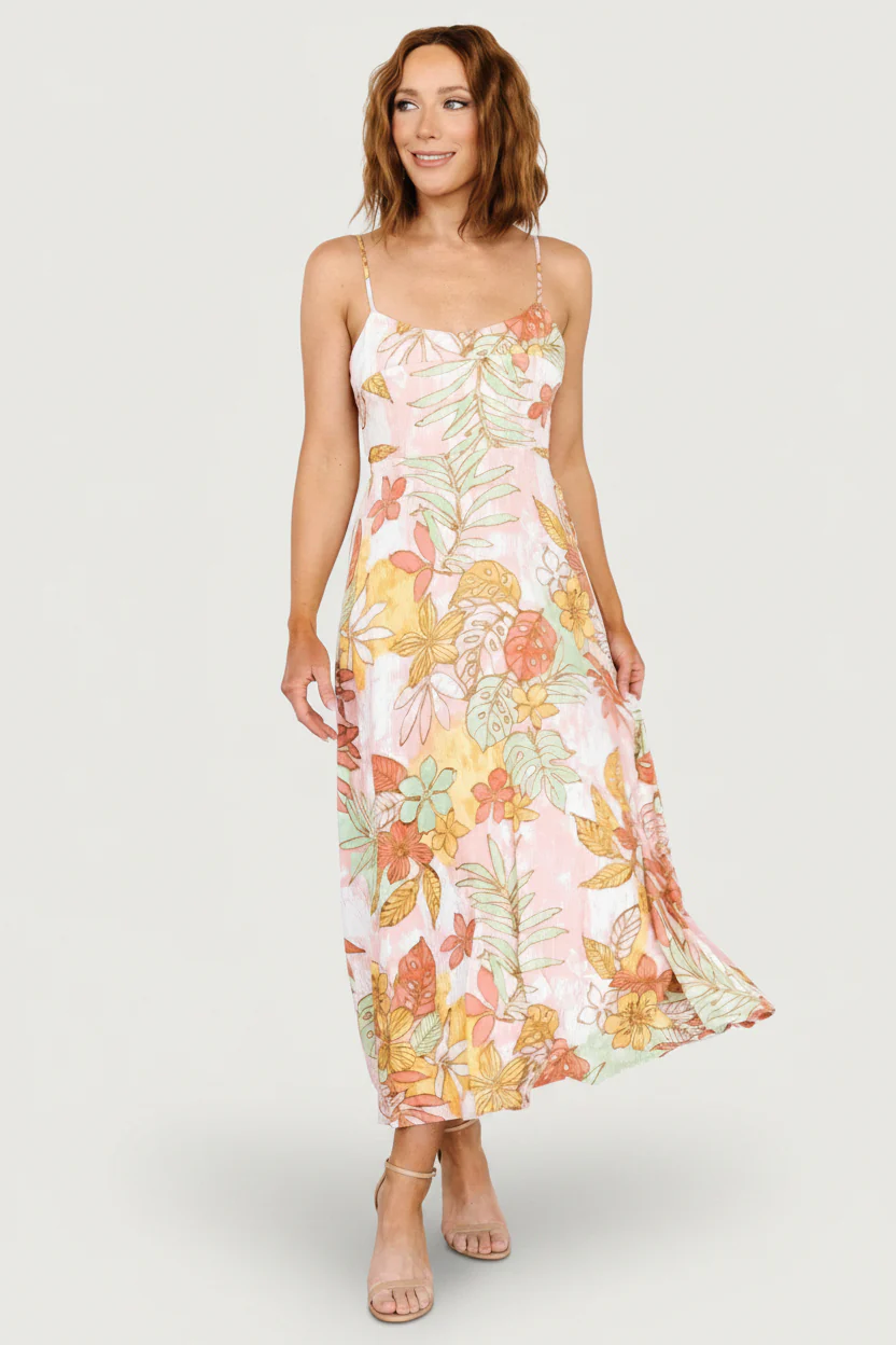 Hilo Back Tie Maxi Dress | Multi - Image 4
