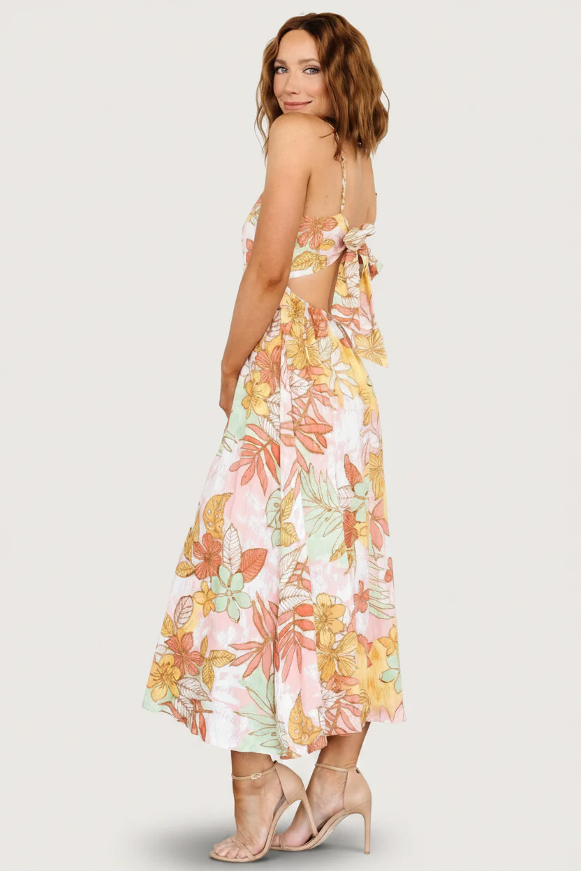Hilo Back Tie Maxi Dress | Multi - Image 6