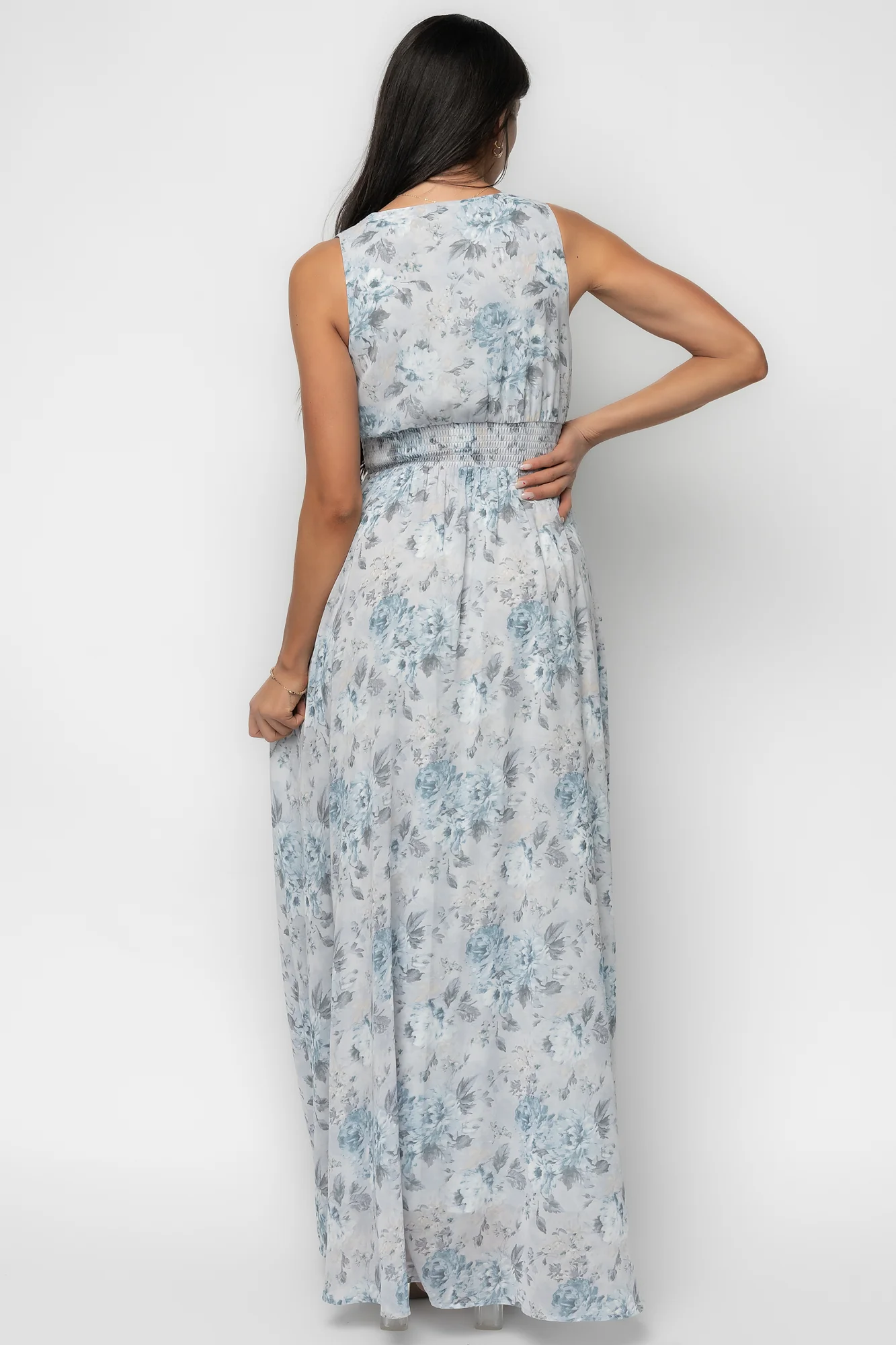 Imogen Maxi Dress | Light Blue Floral - Image 4