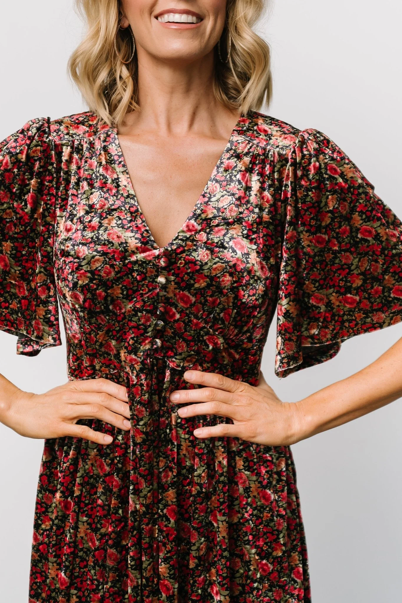 Irina Velvet Maxi Dress | Black Multi Floral - Image 2