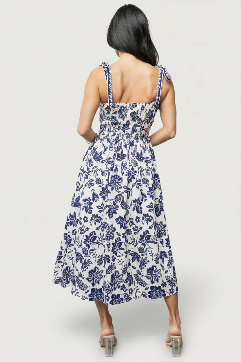 Isabel Midi Dress | Blue Print - Image 2