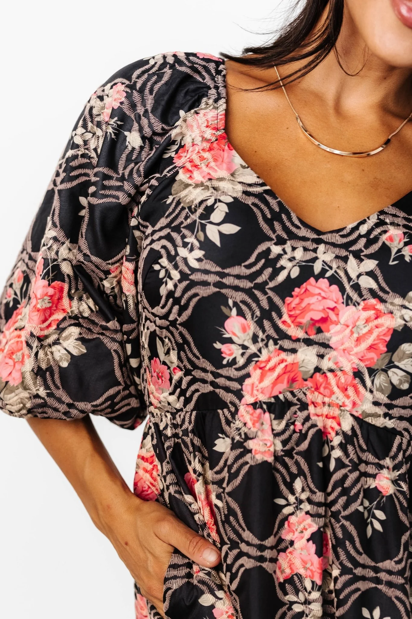 Ivanna Dress | Black + Pink - Image 2