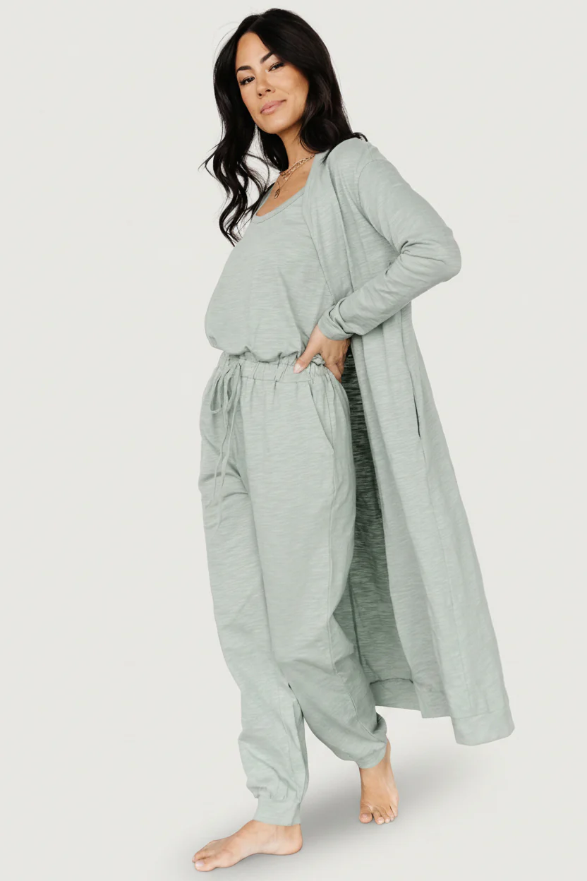 Janae Jumpsuit + Cardigan Set | Sage - Image 3