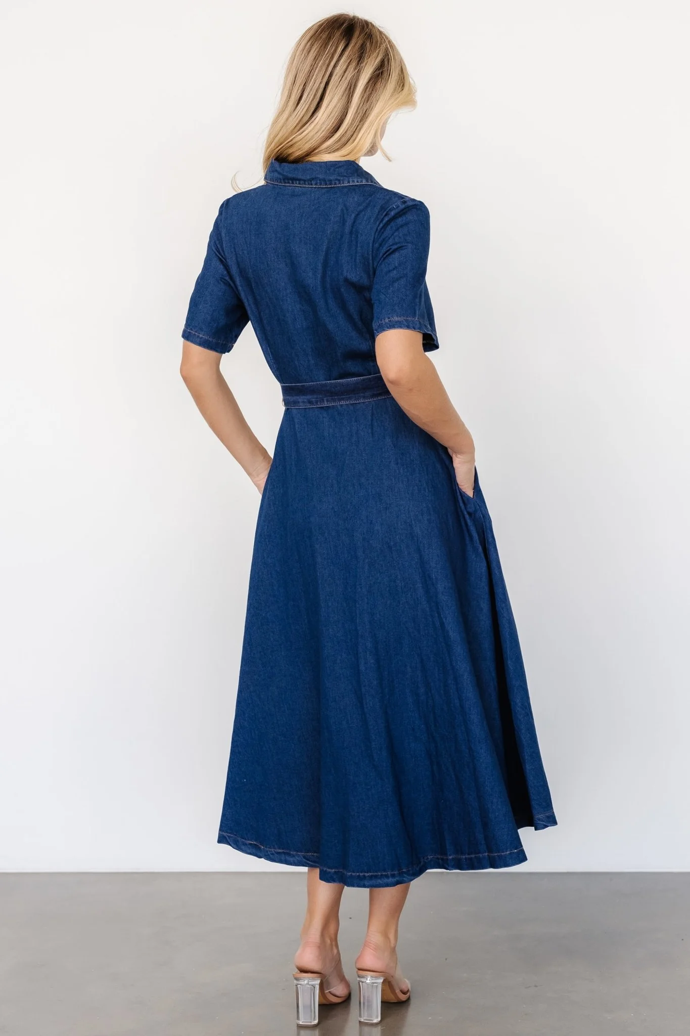 Janelle Midi Dress | Denim Blue - Image 4