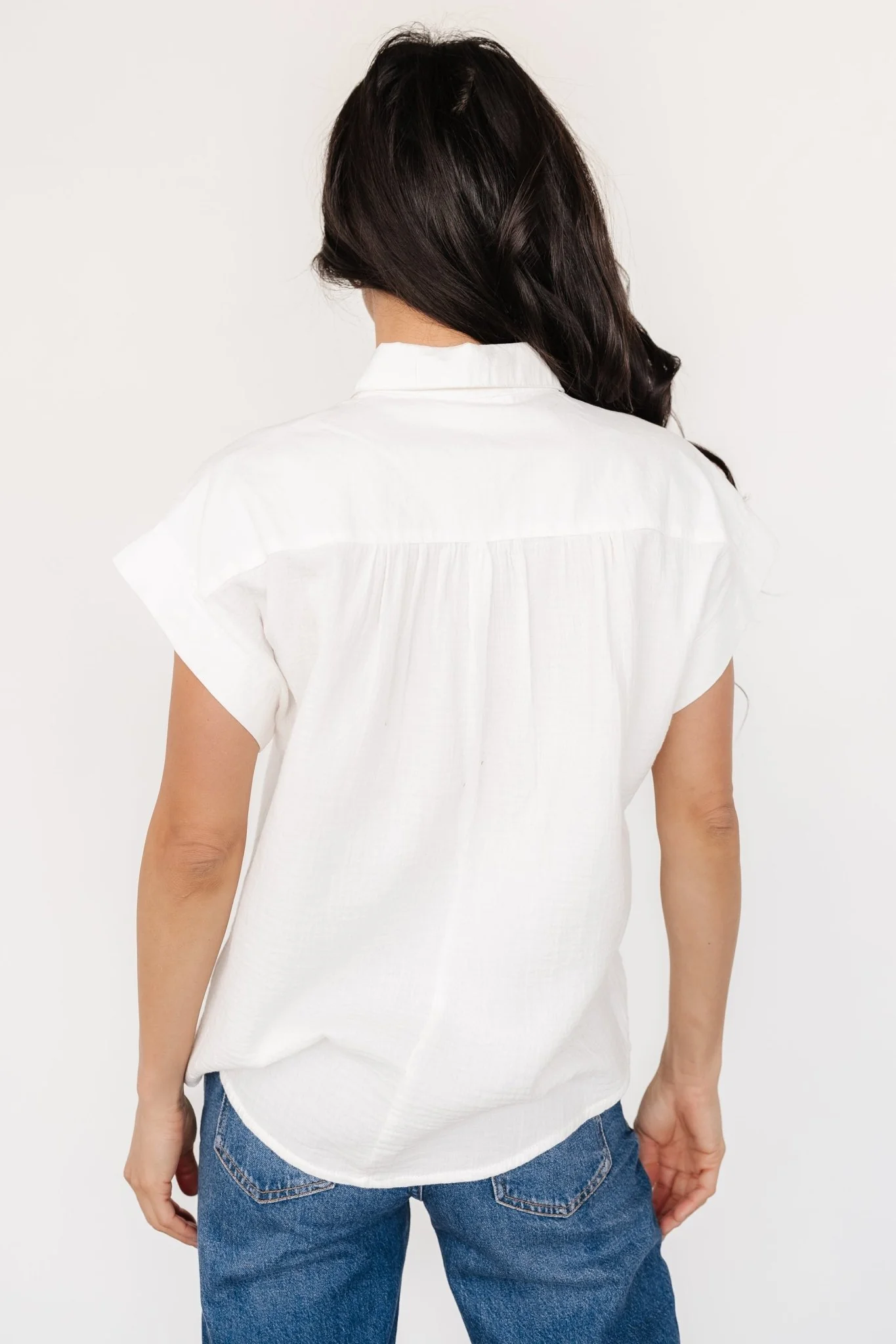 Jaye Button Top | Off White - Image 4