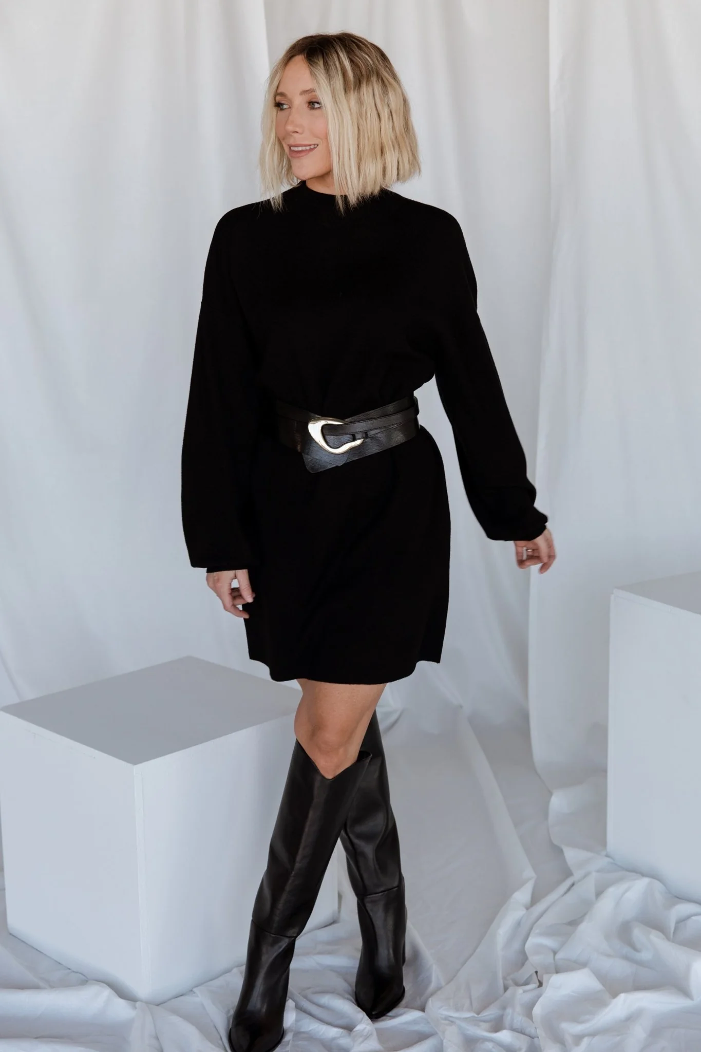 Jennings Sweater Dress | Black - Image 7
