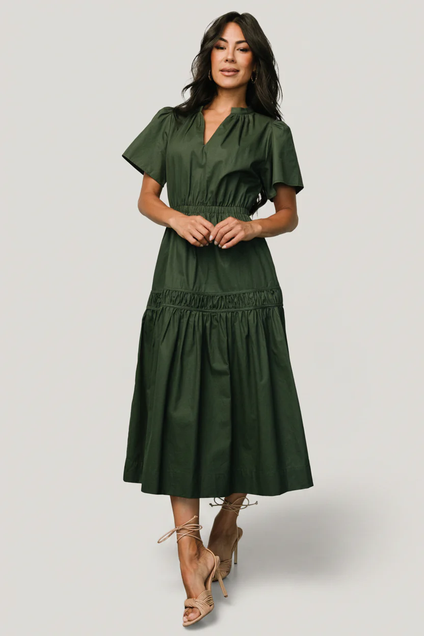 Jerrah Midi Dress | Deep Green - Image 5