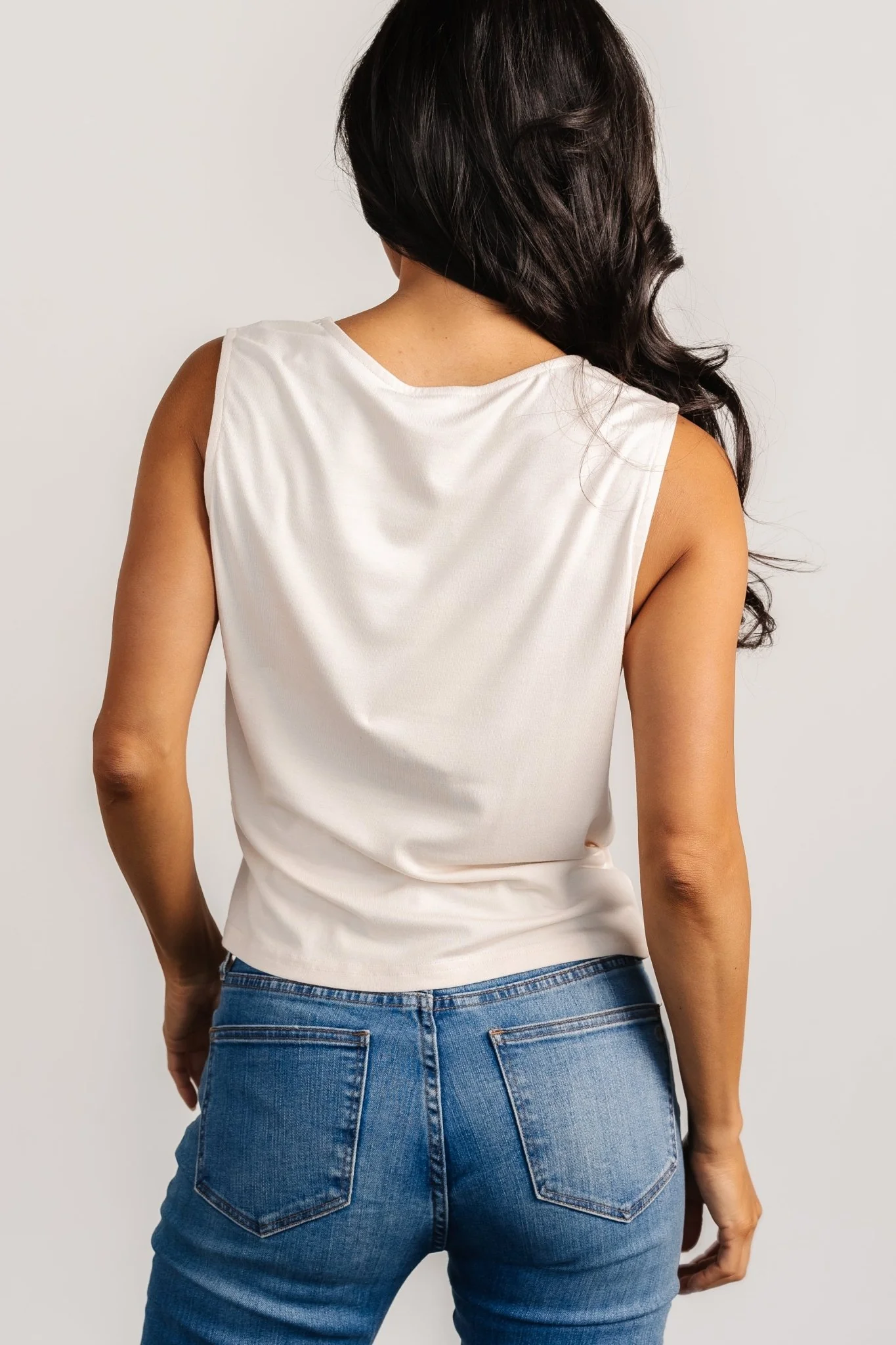 Jia Ruched Tank Top | Beige - Image 3