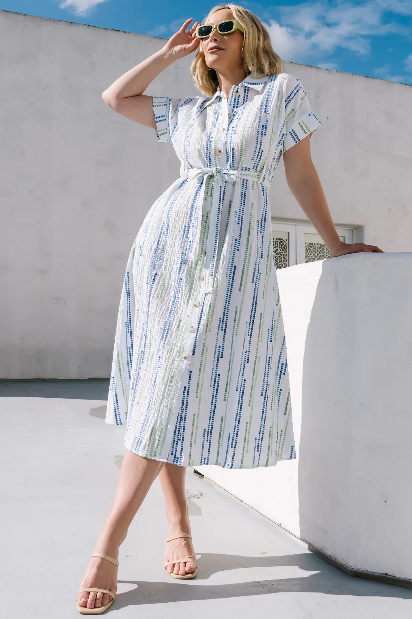 Jimena Midi Dress | Blue + Green Print - Image 7