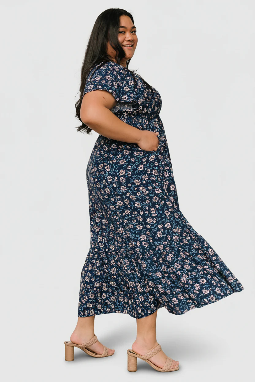 Joanie Smocked Dress | Blue Floral - Image 5