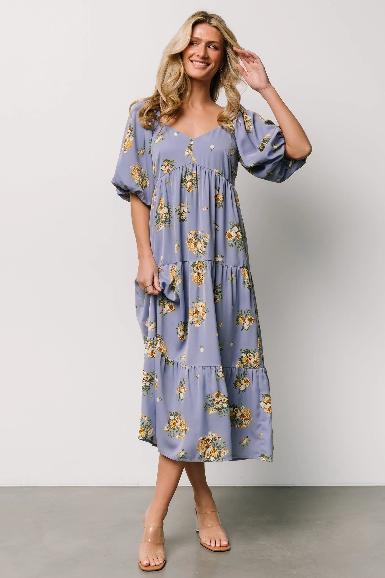 Judith Dress | Blue + Golden Floral - Image 2