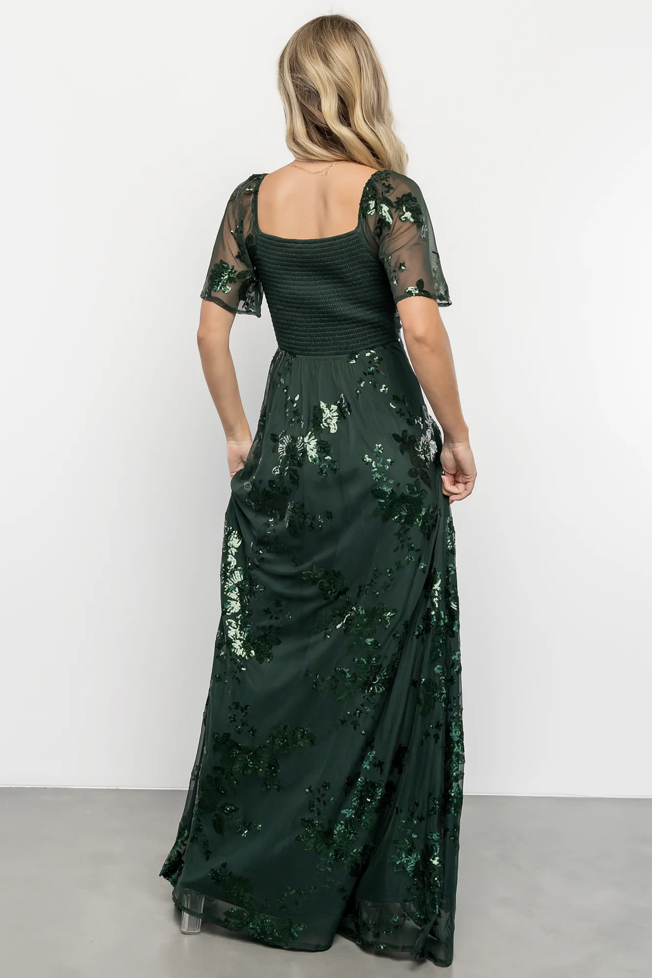 Karina Sequin Maxi Dress | Dark Green - Image 4