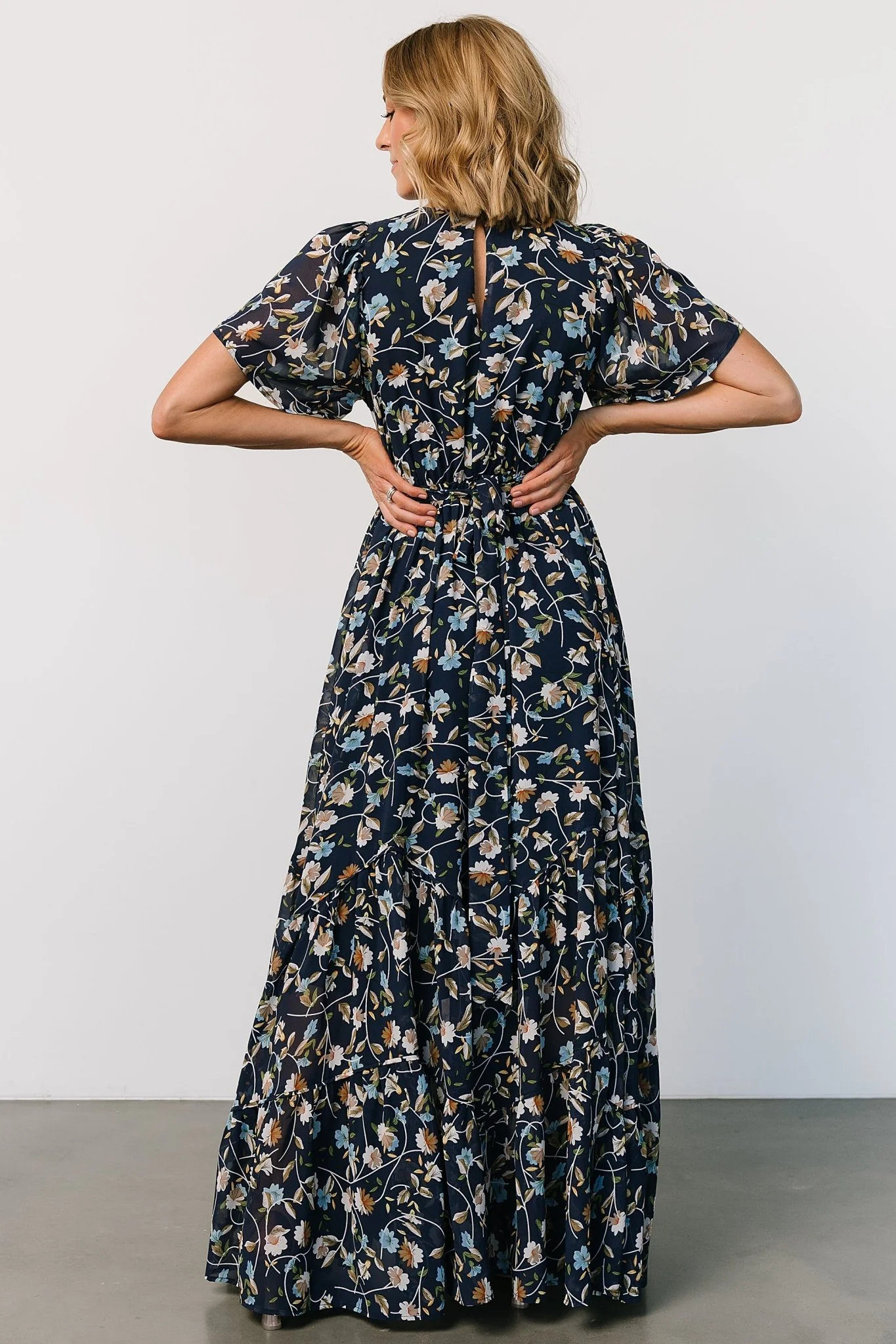 Katherine Maxi Dress | Dark Blue Floral - Image 4
