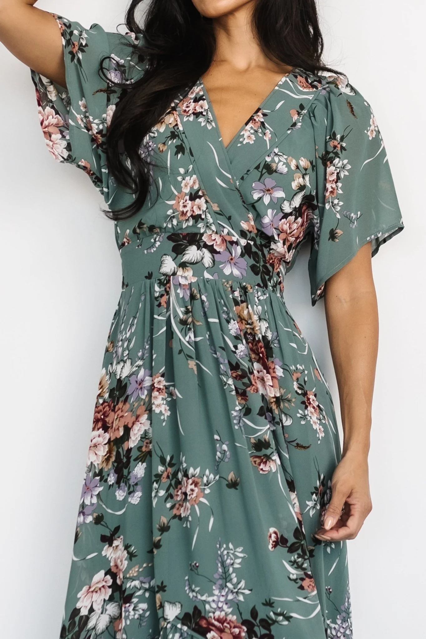 Katherine Maxi Dress | Dusty Green Floral - Image 6