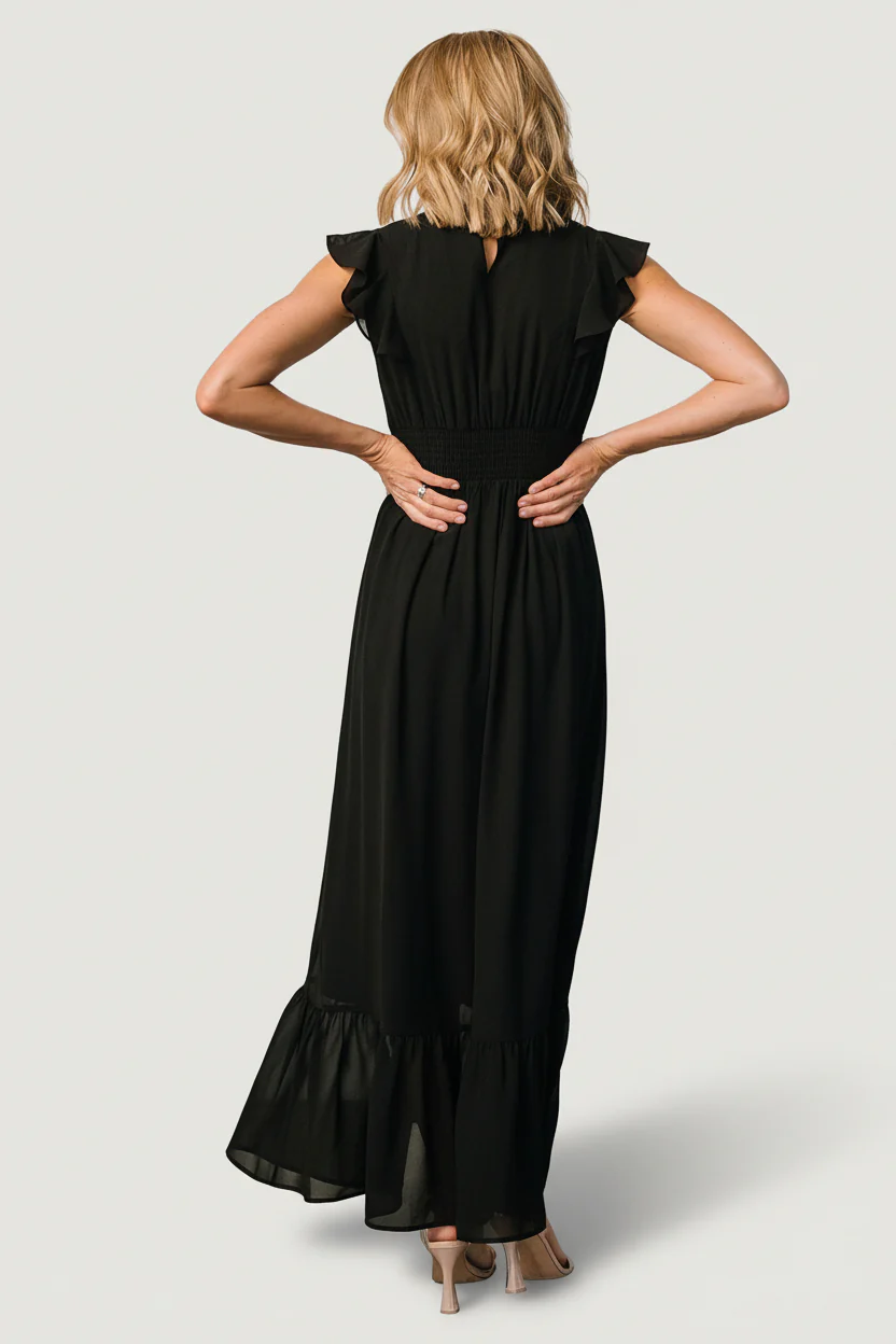 Kearny Ruffle Maxi Dress | Black - Image 4