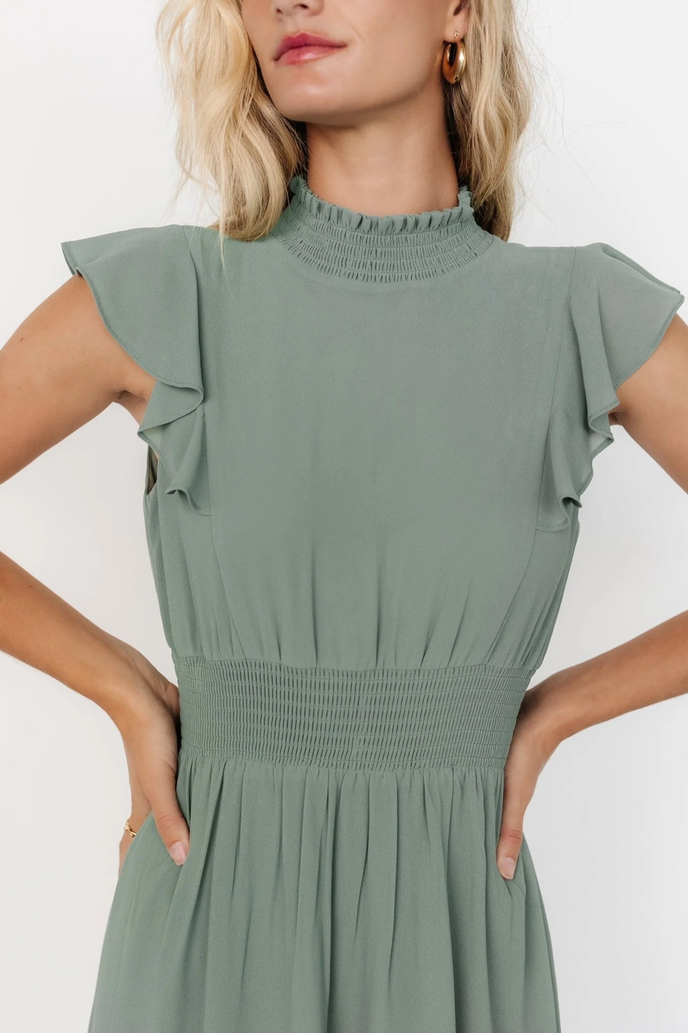 Kearny Ruffle Maxi Dress | Eucalyptus - Image 2