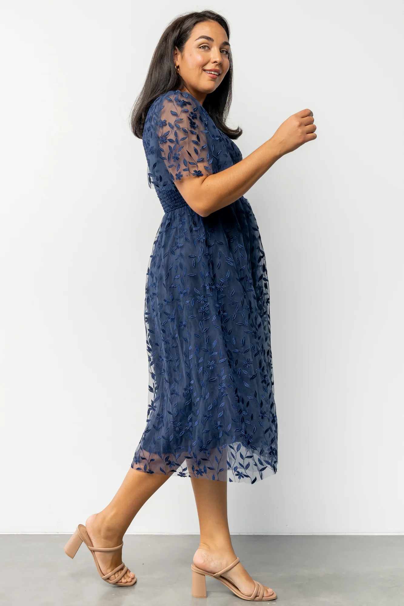Kendra Embroidered Dress | Navy - Image 6