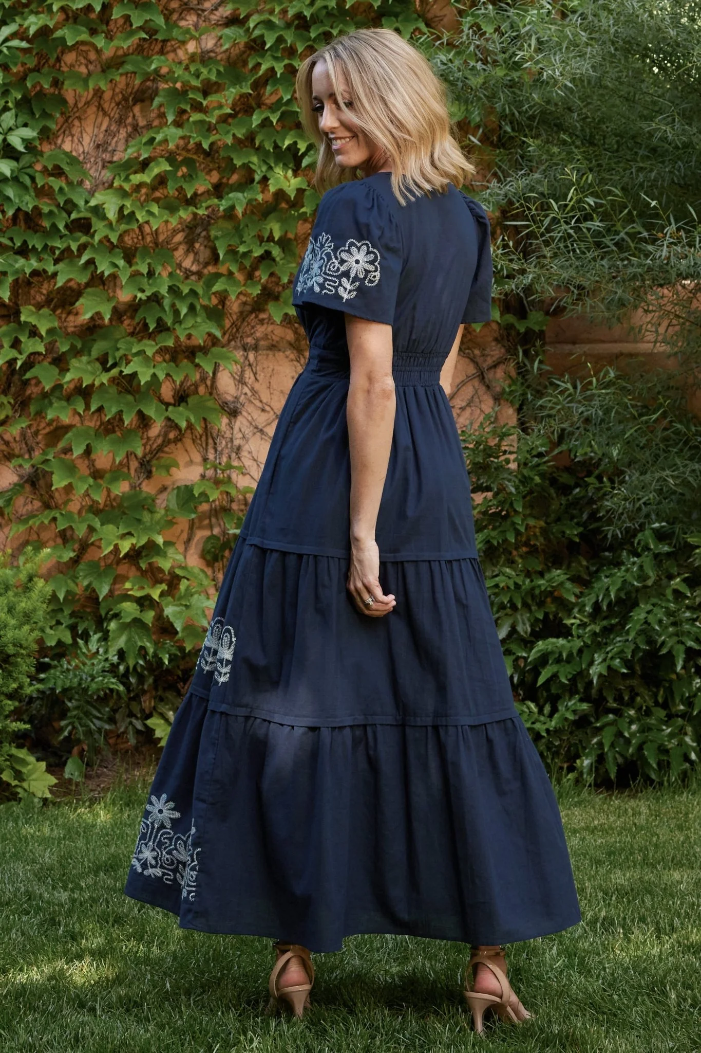 Kennedy Embroidered Maxi Dress | Blue - Image 3