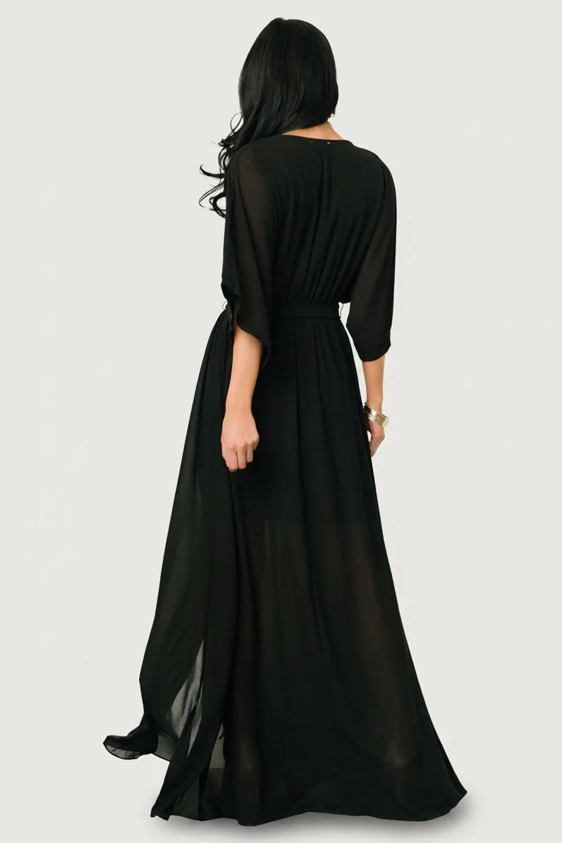 Kia Kimono Maxi Dress | Black - Image 4