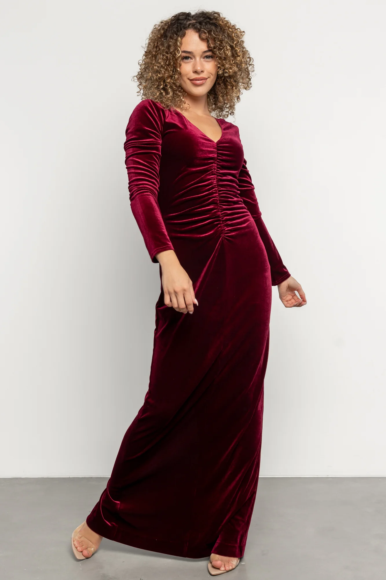 Kourtney Velvet Maxi Dress | Wine - Image 5