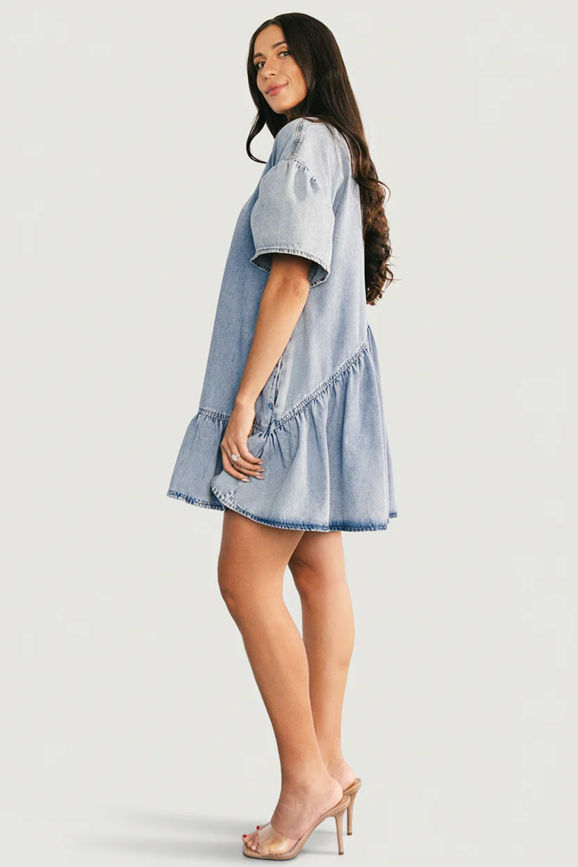 Laguna Short Dress | Light Wash - Image 5