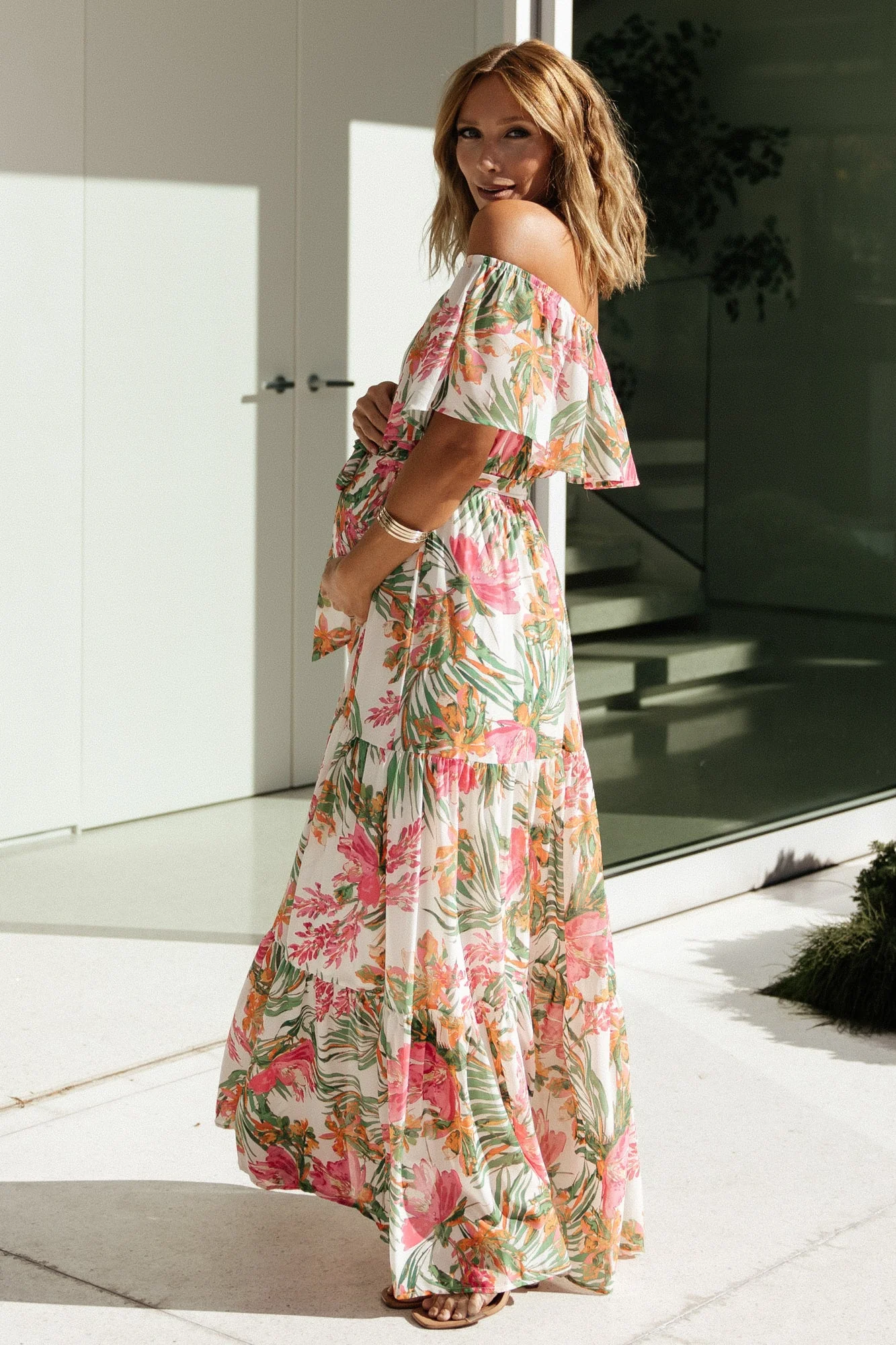Lahaina Off Shoulder Maxi Dress | Multi - Image 3