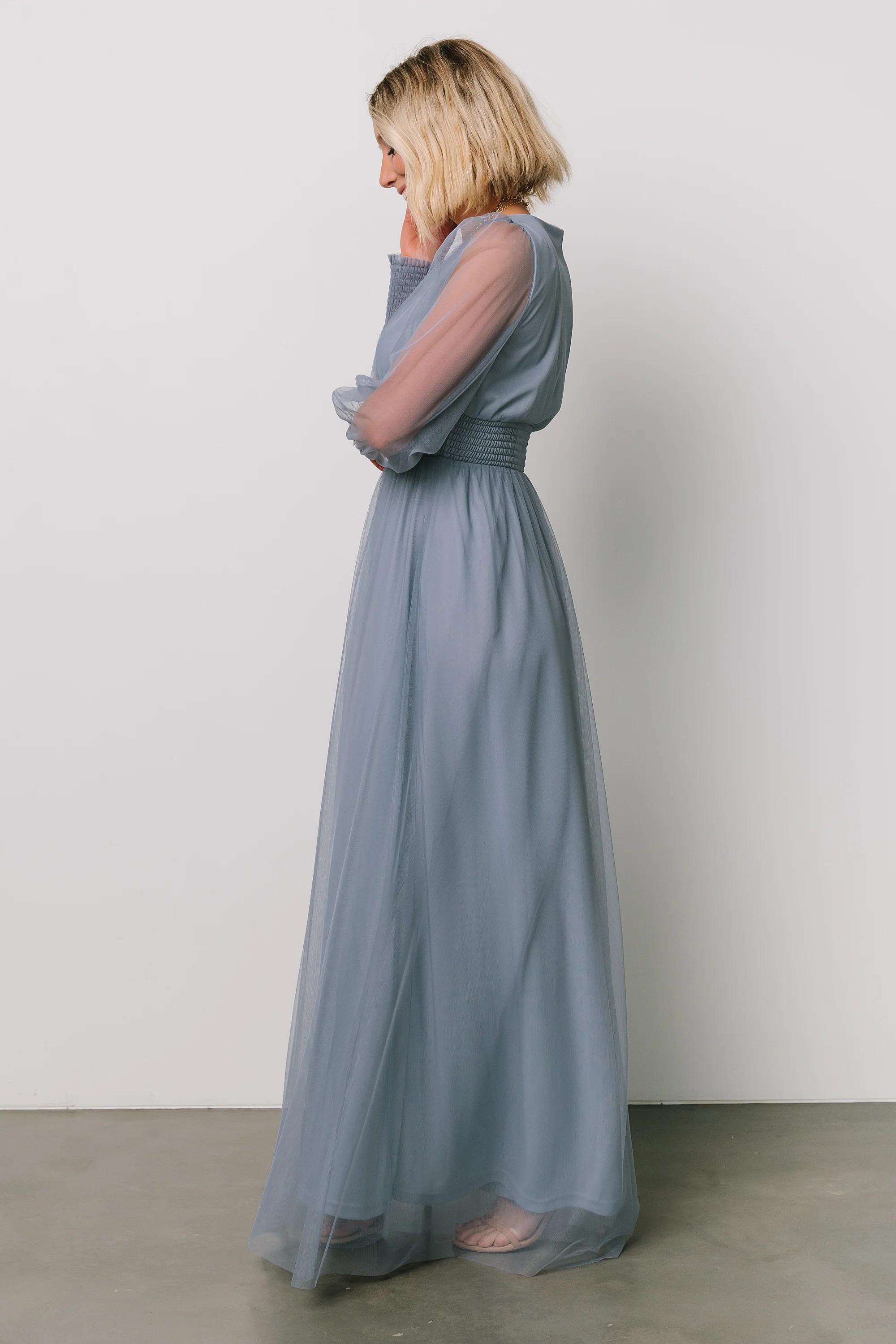 Layla Tulle Maxi Dress | Whisper Blue - Image 5
