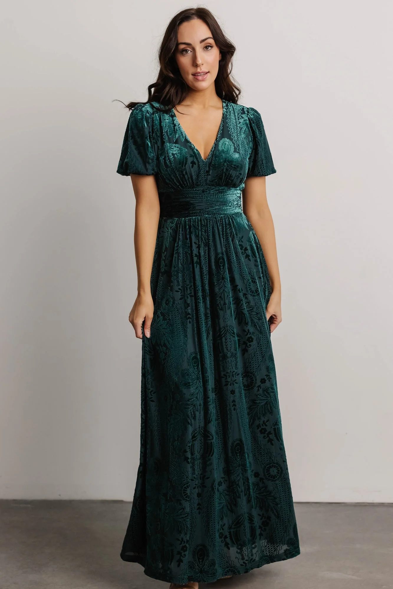 Leslie Velvet Maxi Dress | Emerald - Image 3