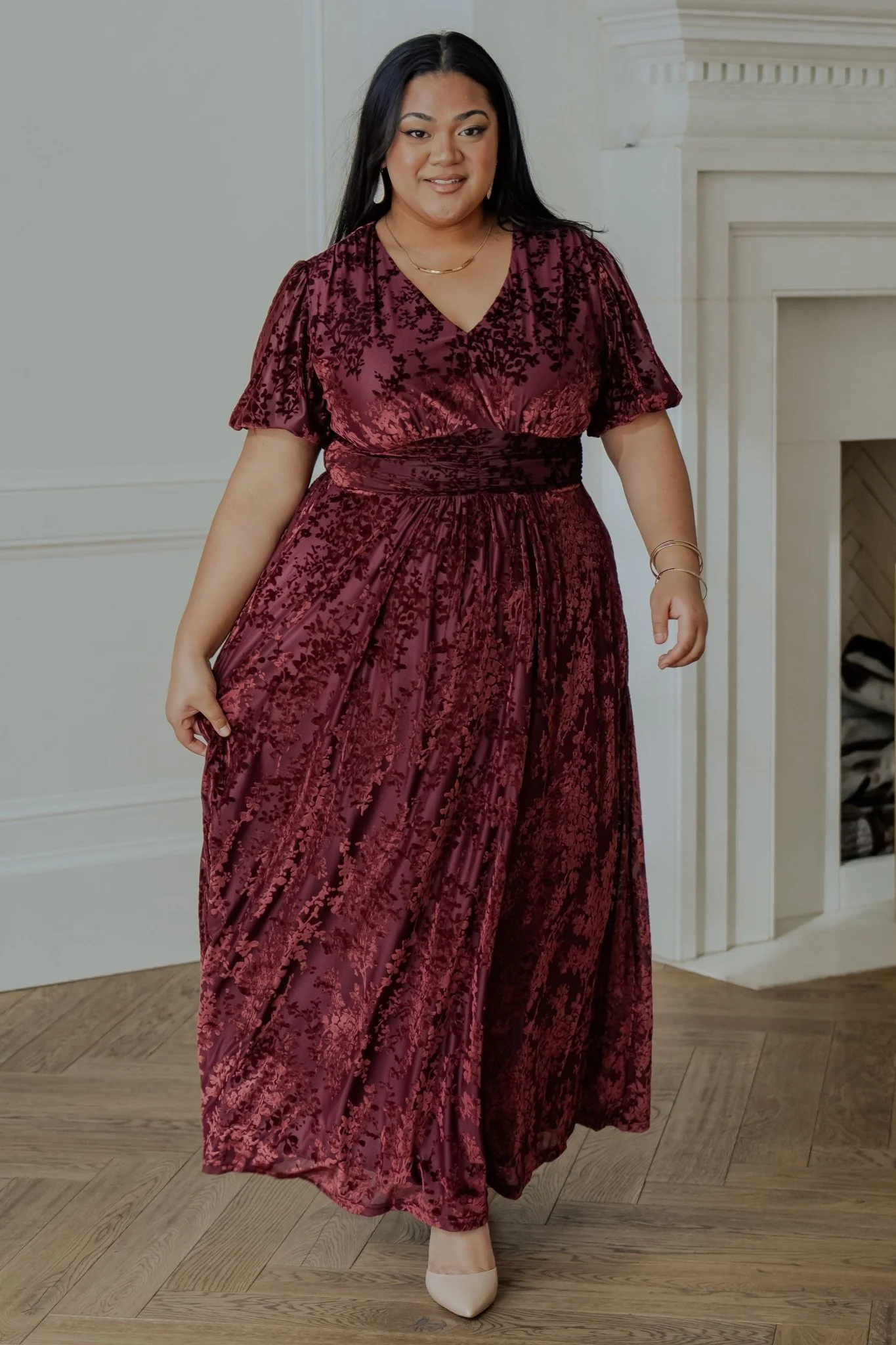 Leslie Velvet Maxi Dress | Mulberry - Image 6