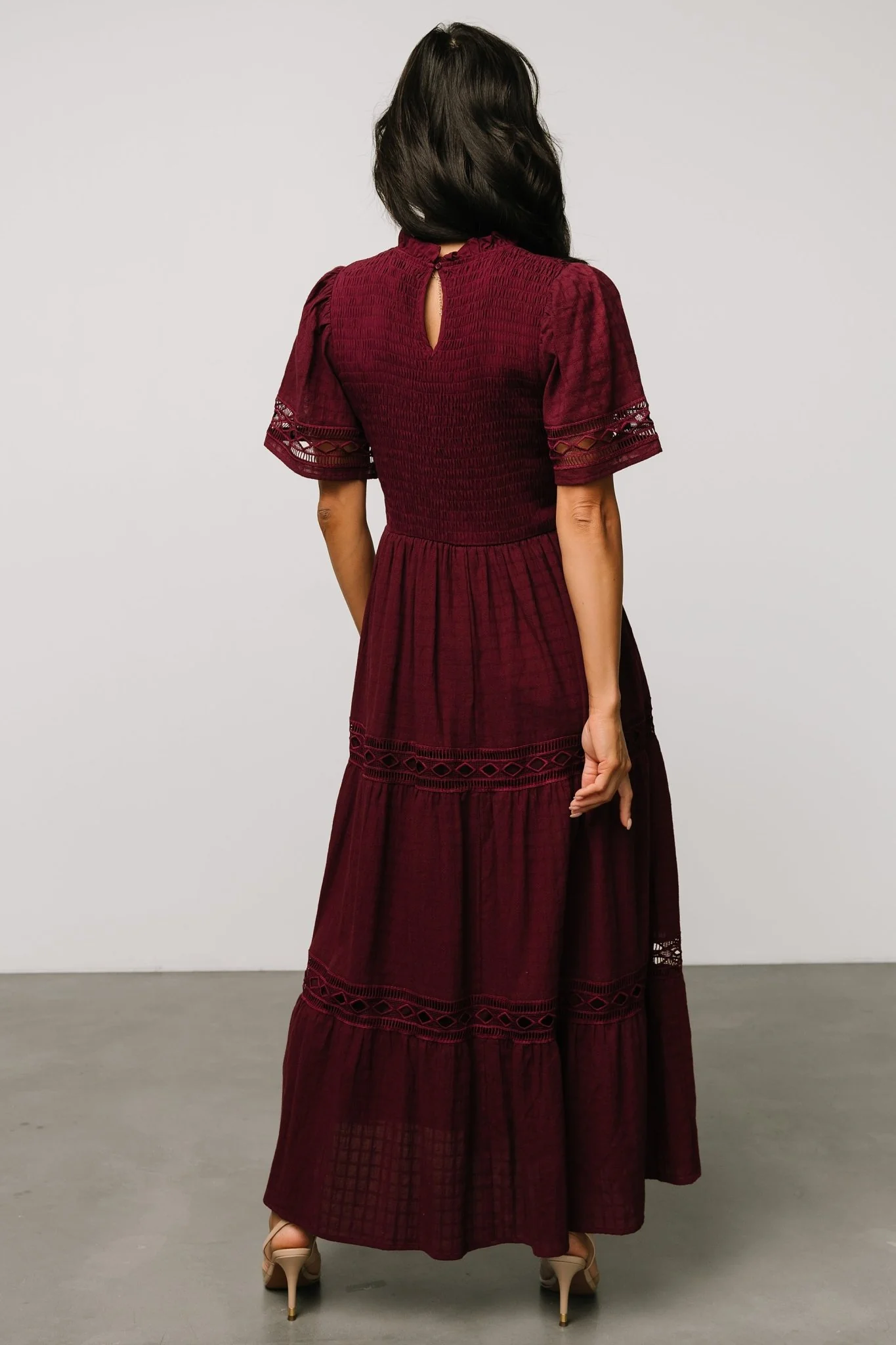 Loveland Geo Lace Maxi Dress | Mulberry - Image 8