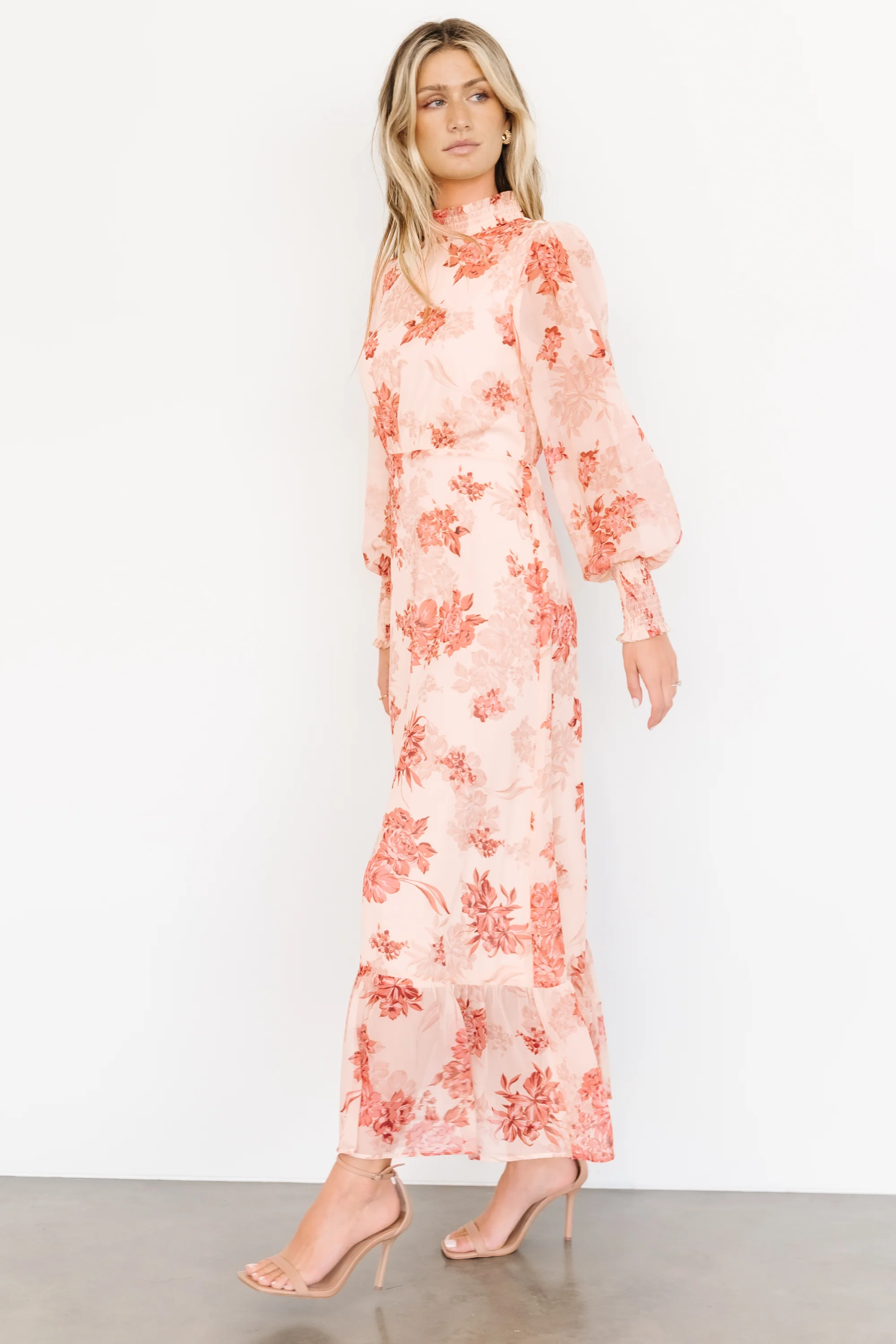 Luciana Maxi Dress | Beige + Rose - Image 7